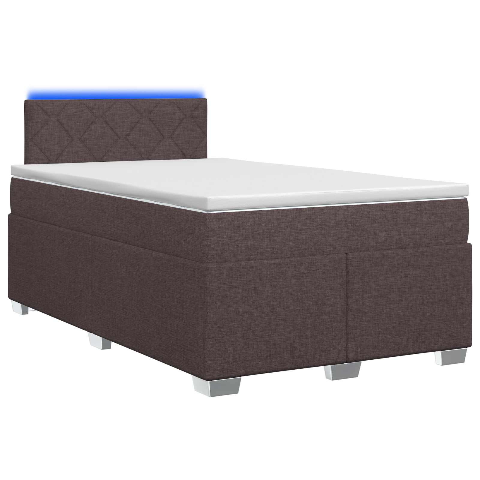 Lit de box spring avec matelas et LED Marron foncé 120 x 200 cm - XIOS