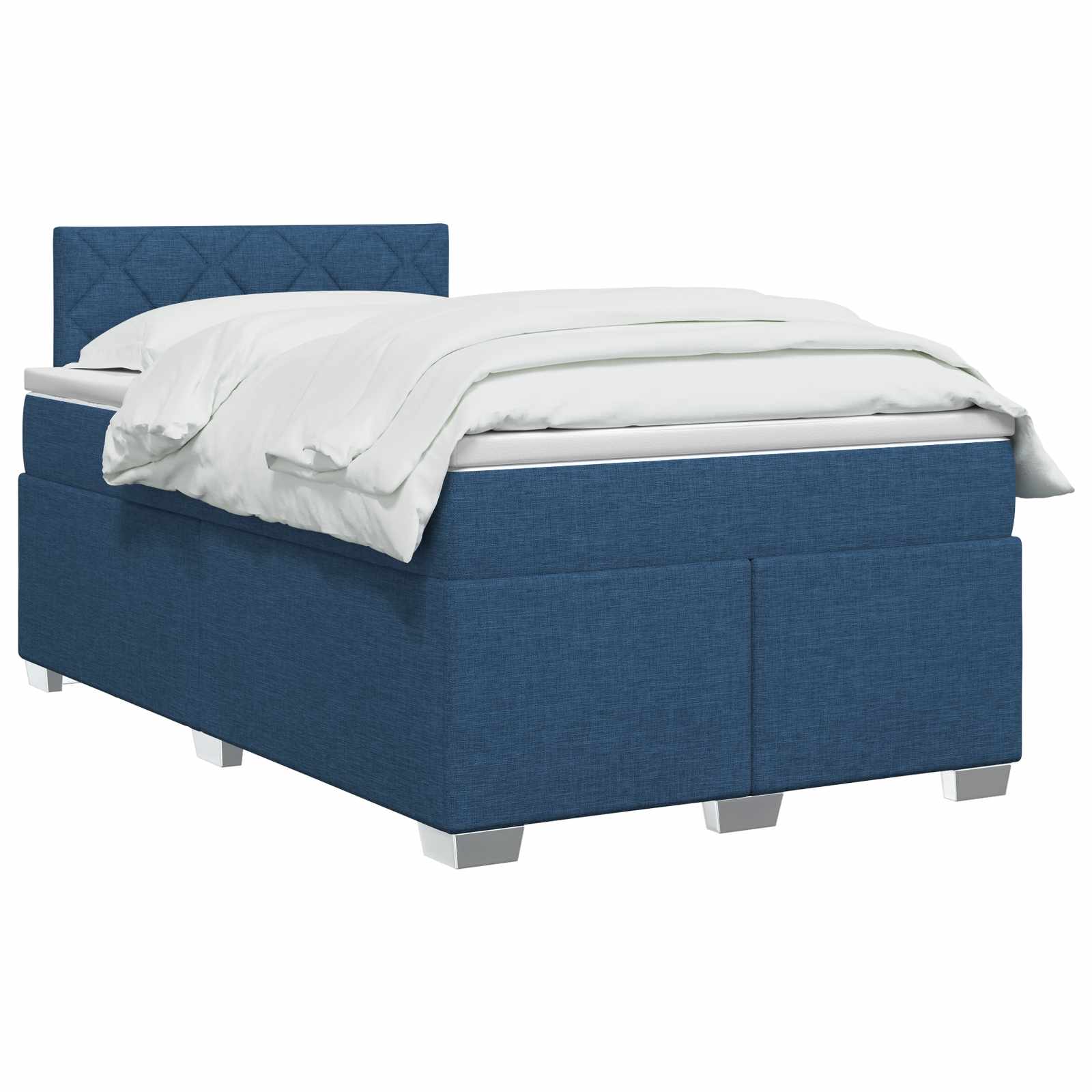 Lit de box spring avec matelas et LED Bleu 120 x 200 cm Tissu - XIOS