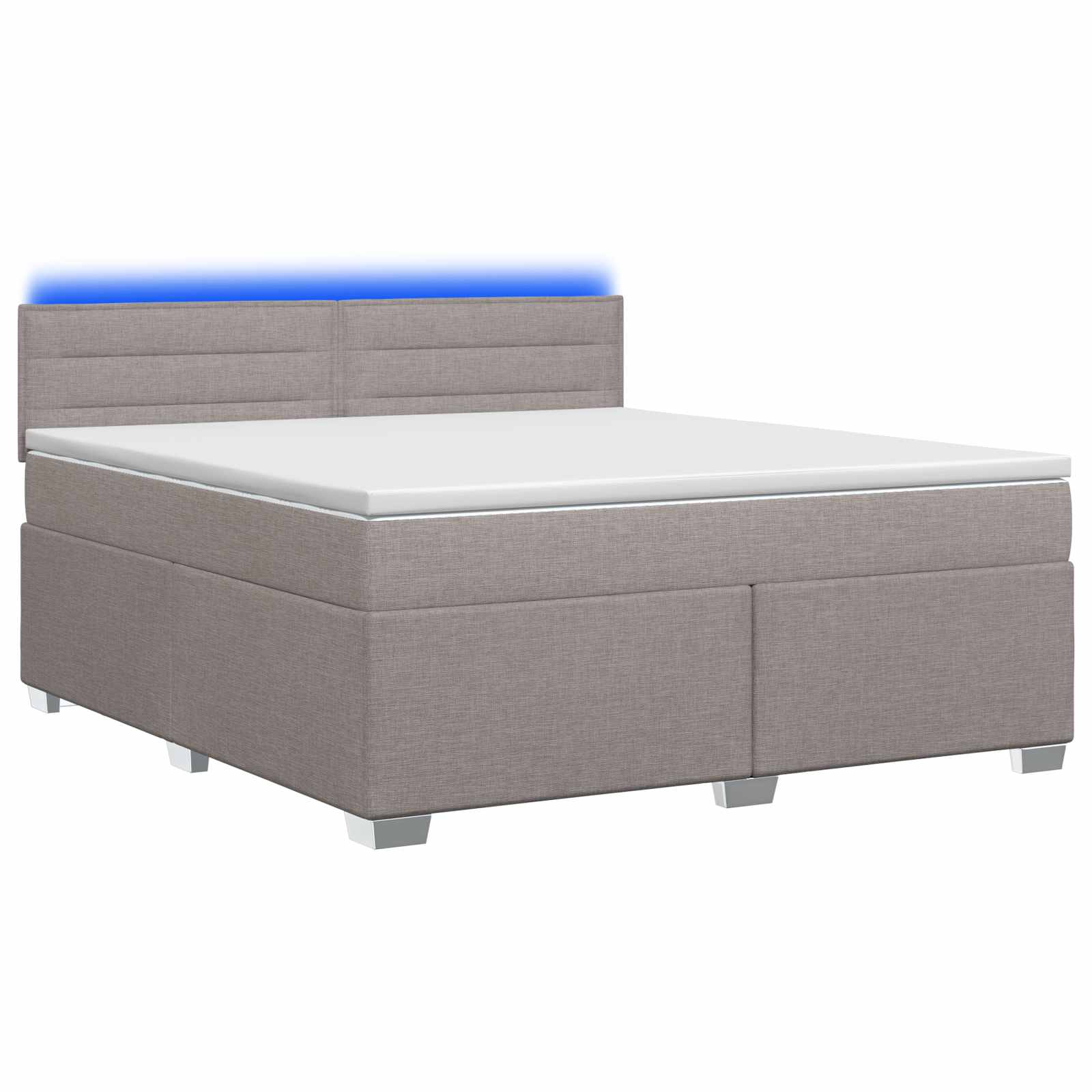 Lit de box spring avec matelas et LED Taupe 140 x 190 cm Tissu
