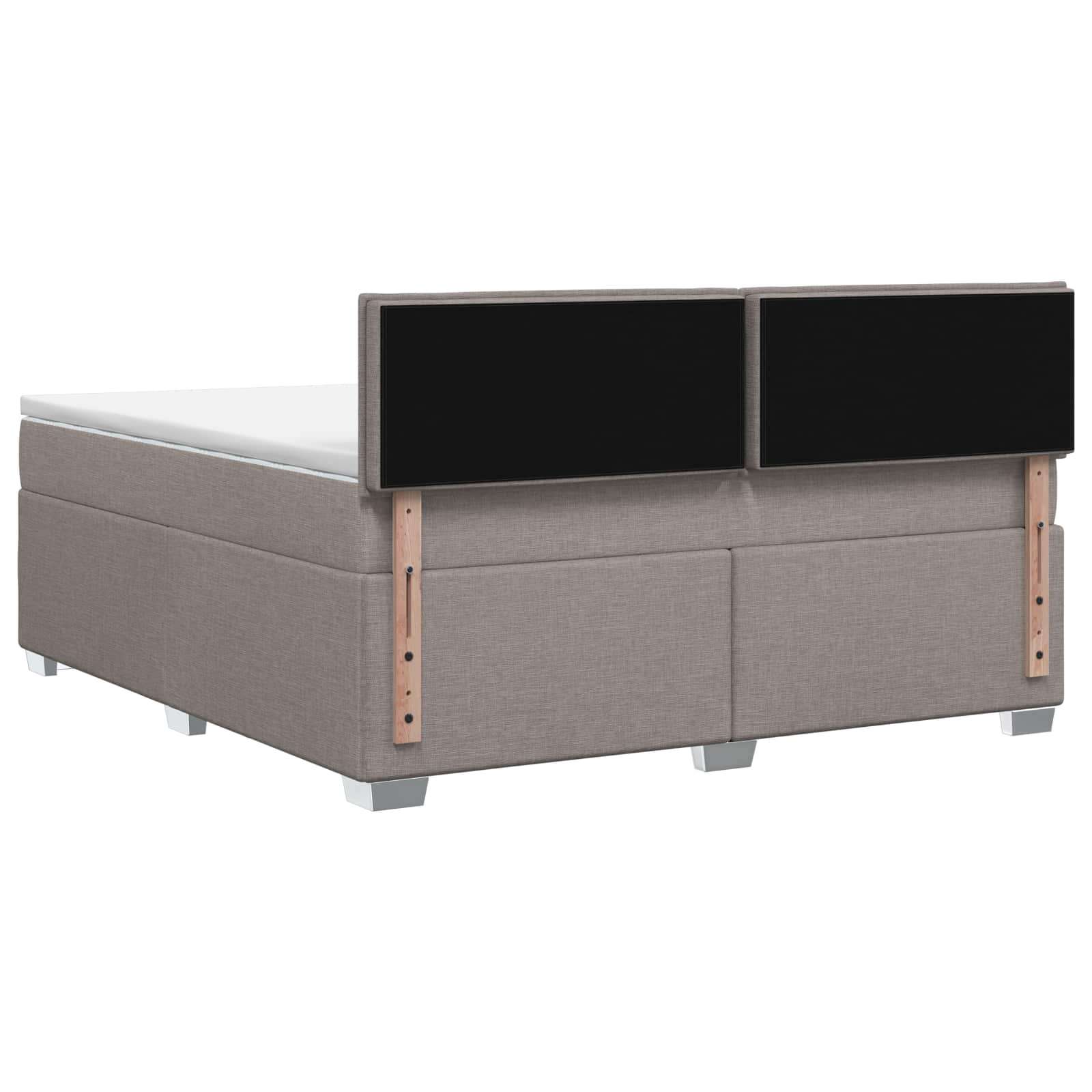 Lit de box spring avec matelas et LED Taupe 140 x 190 cm Tissu