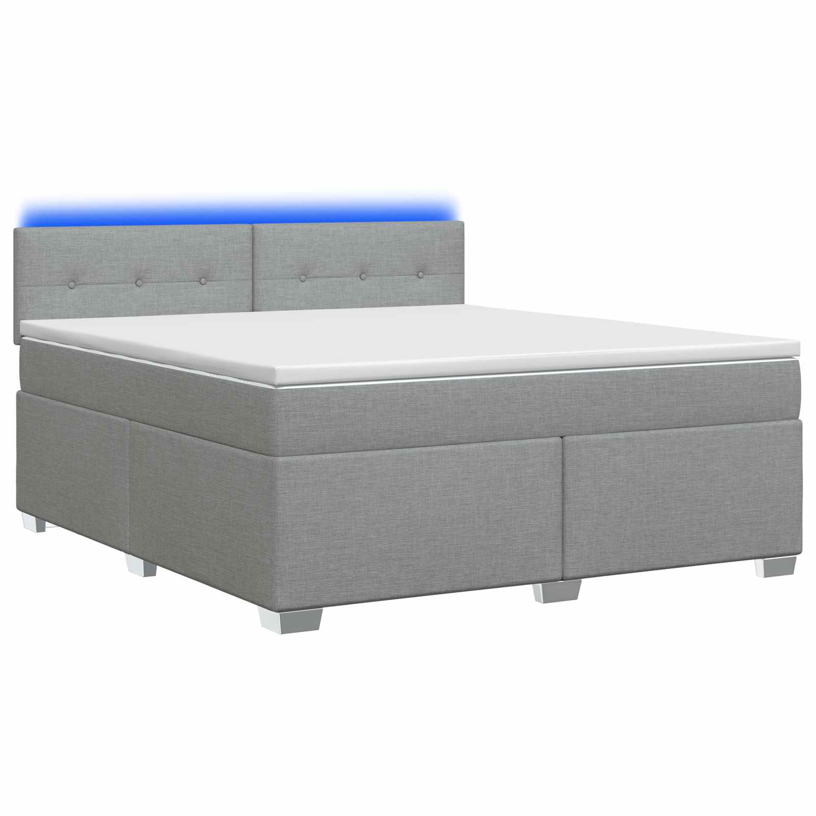 Lit de box spring avec matelas et LED Gris clair 140 x 190 cm