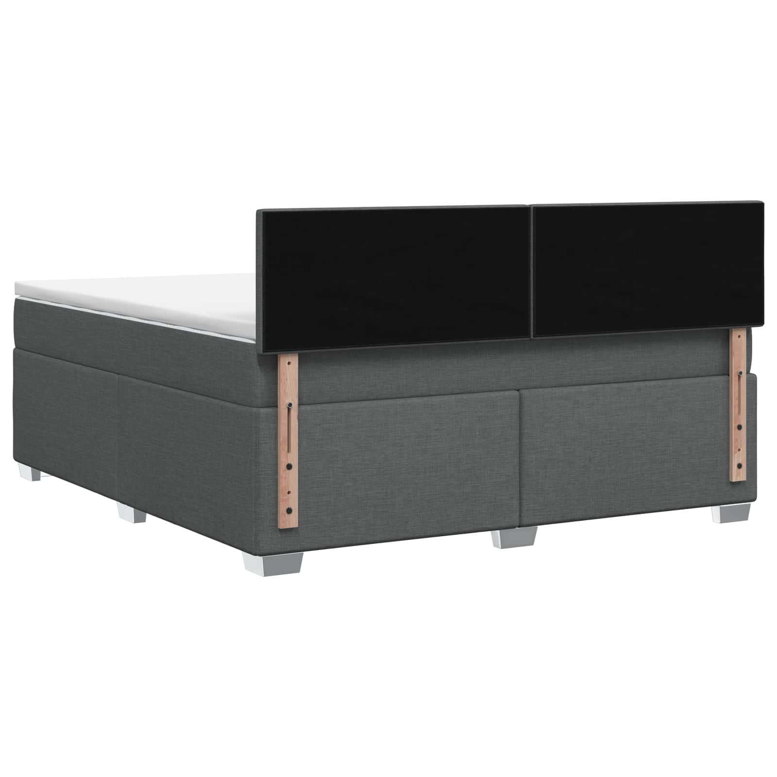 Lit de box spring avec matelas et LED Gris foncé 140 x 190 cm - XIOS
