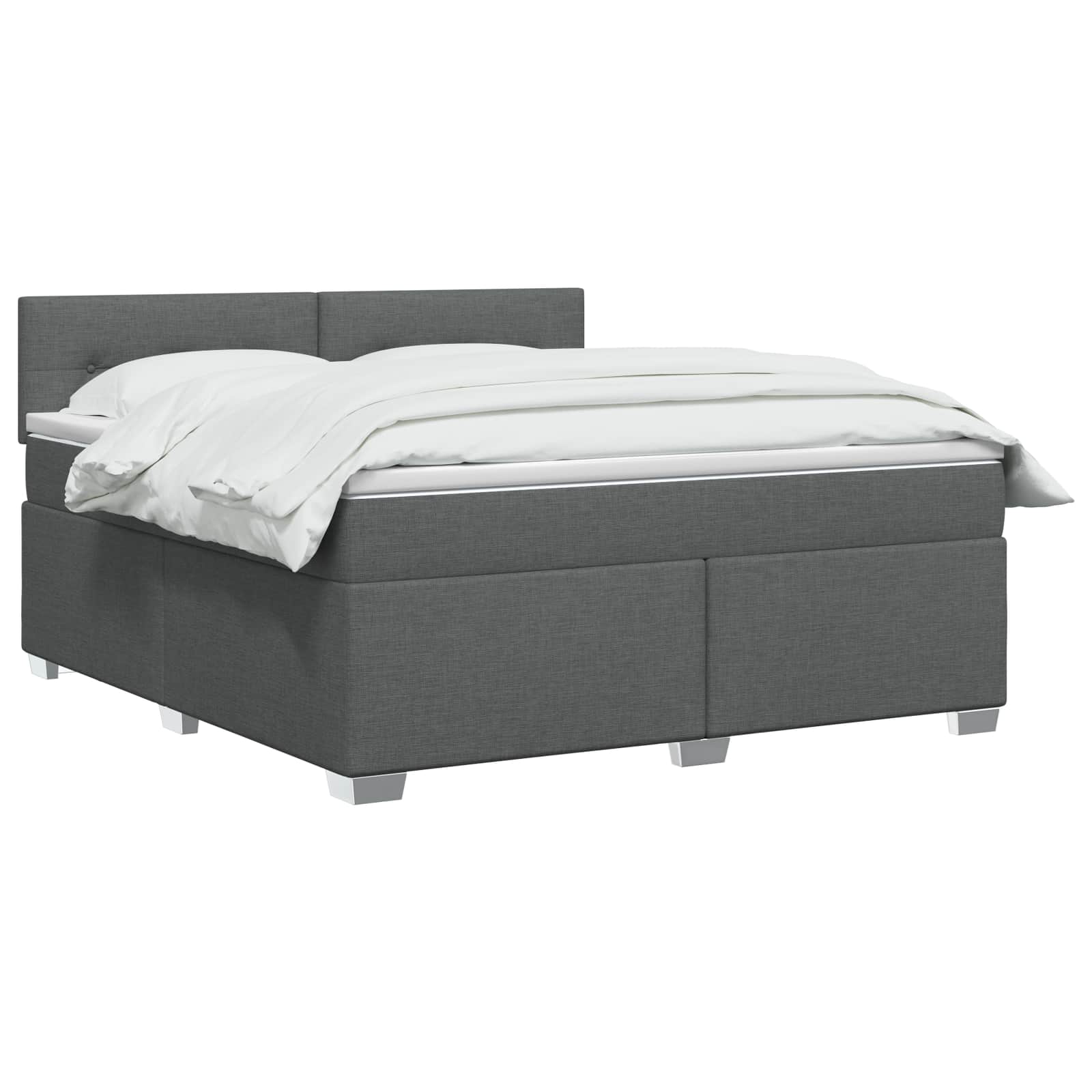 Lit de box spring avec matelas et LED Gris foncé 140 x 190 cm - XIOS