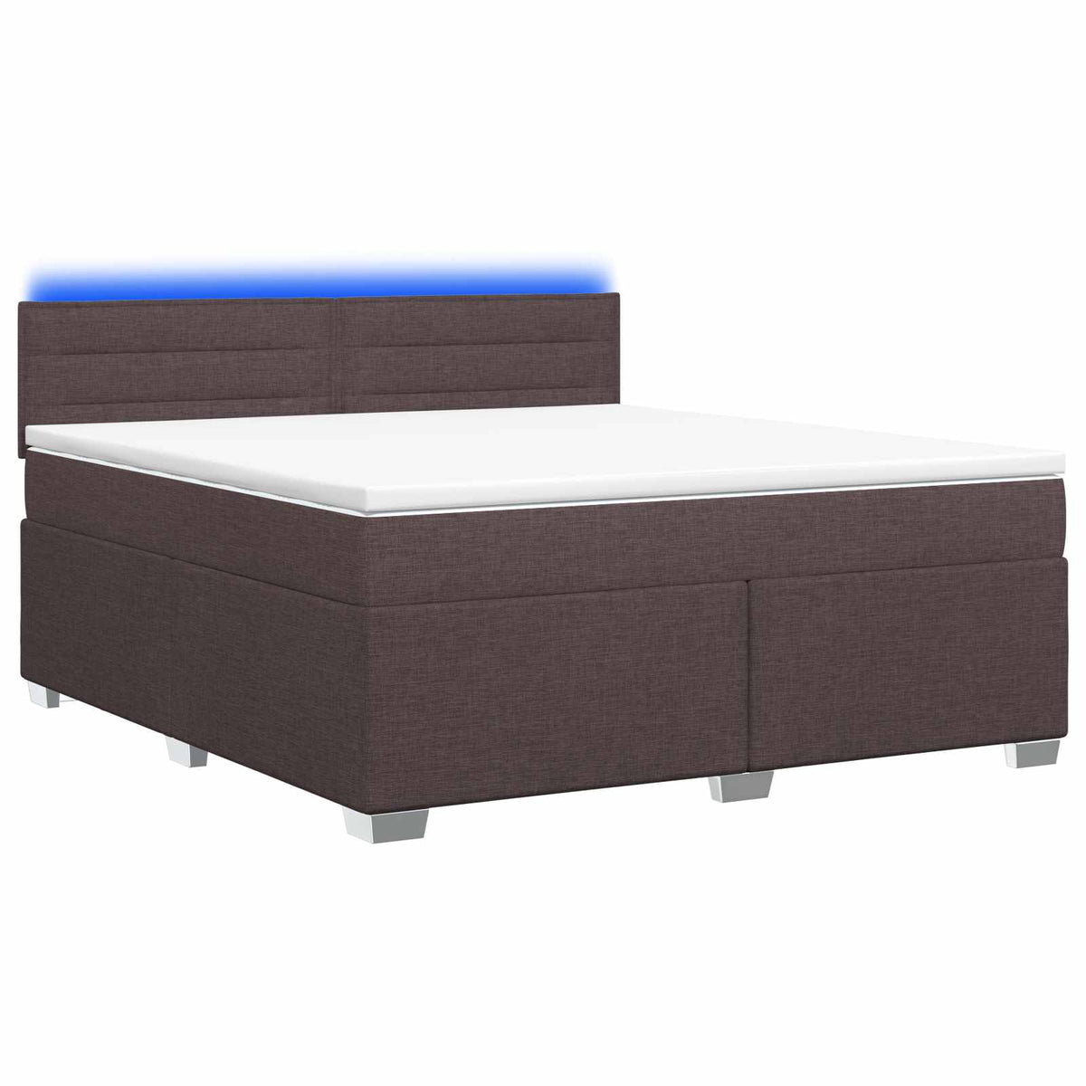 Lit de box spring avec matelas et LED Marron foncé 140 x 200 cm