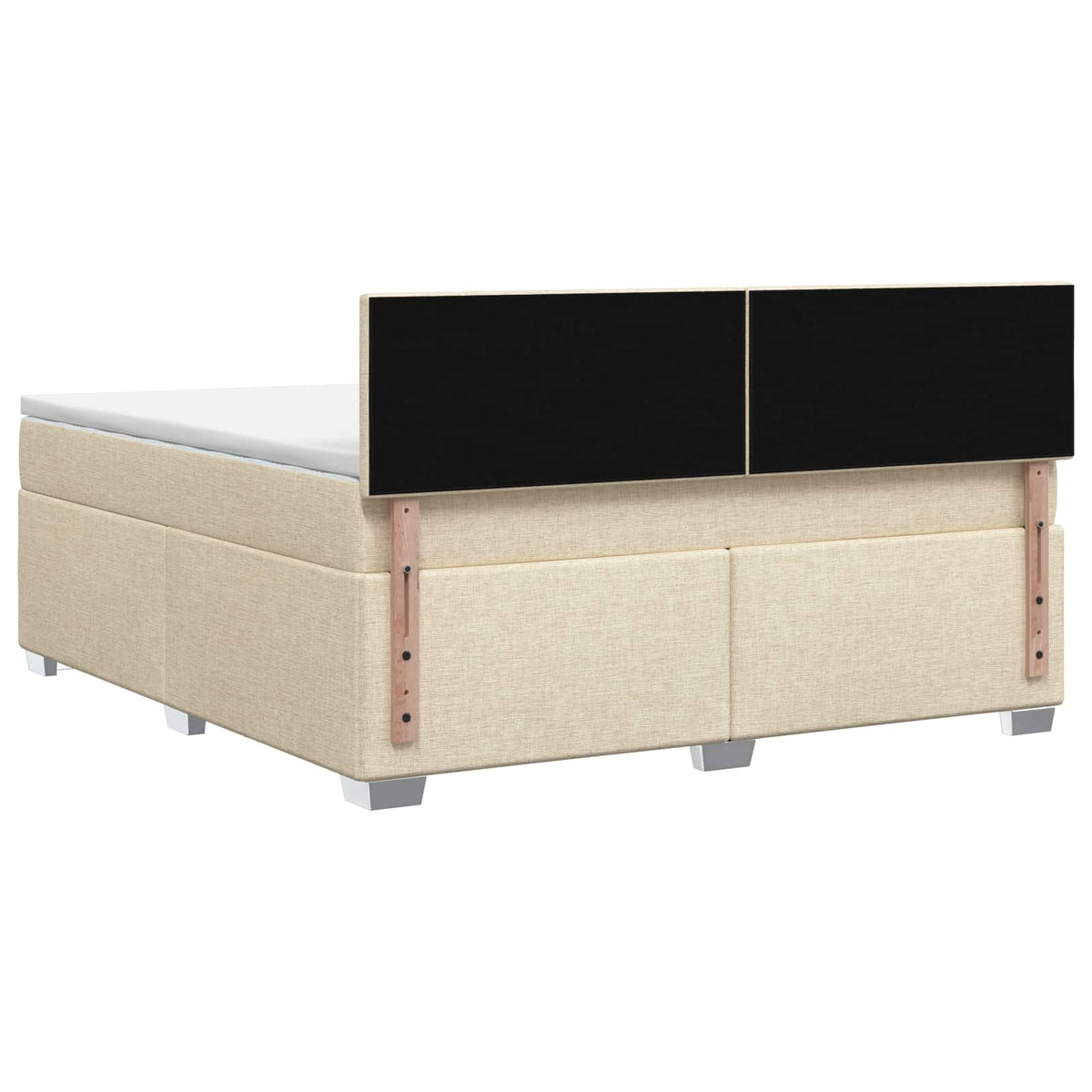 Lit de box spring avec matelas et LED Crème 140 x 200 cm Tissu