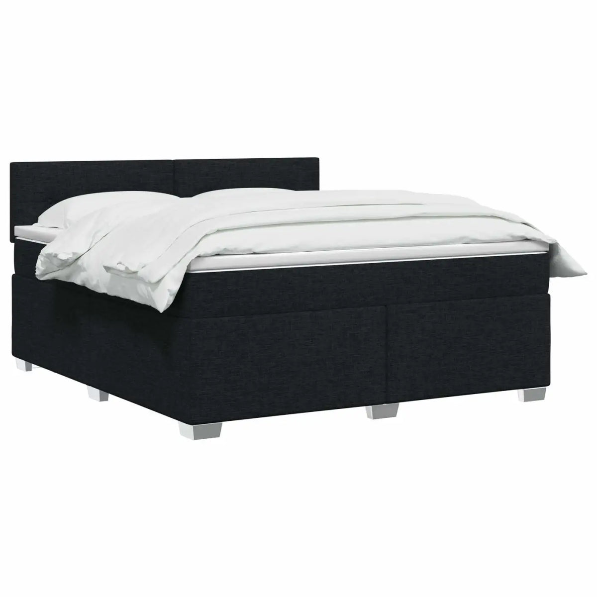 Lit de box spring avec matelas et LED Noir 160 x 200 cm Tissu - XIOS