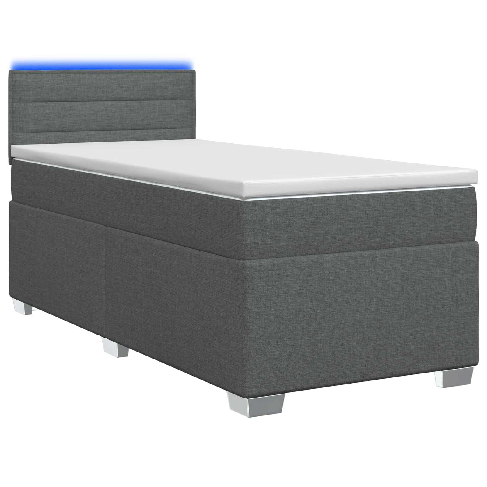 Lit de box spring avec matelas et LED Gris foncé Simple Tissu - XIOS