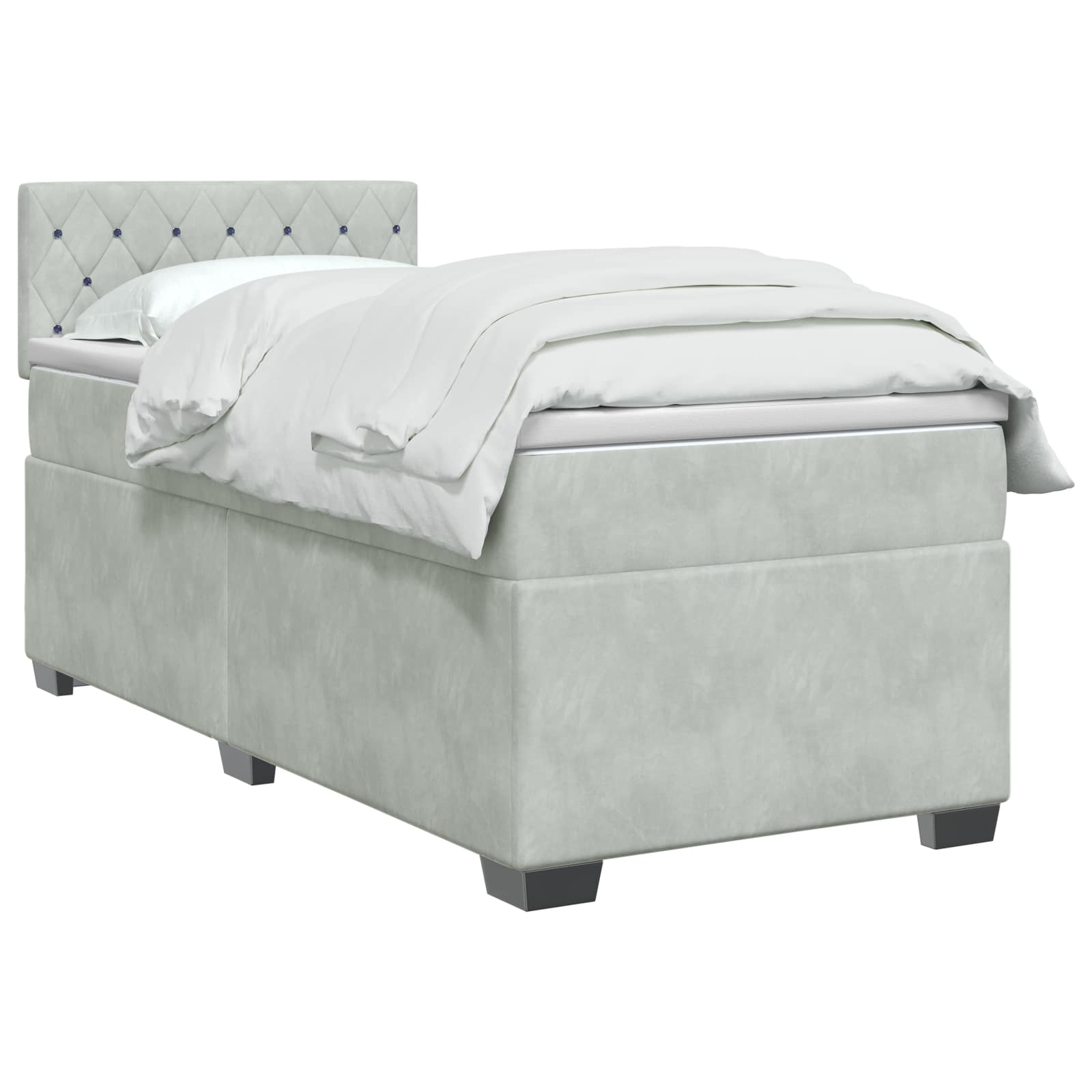 Lit de box spring avec matelas et LED Gris clair 80 x 200 cm - XIOS