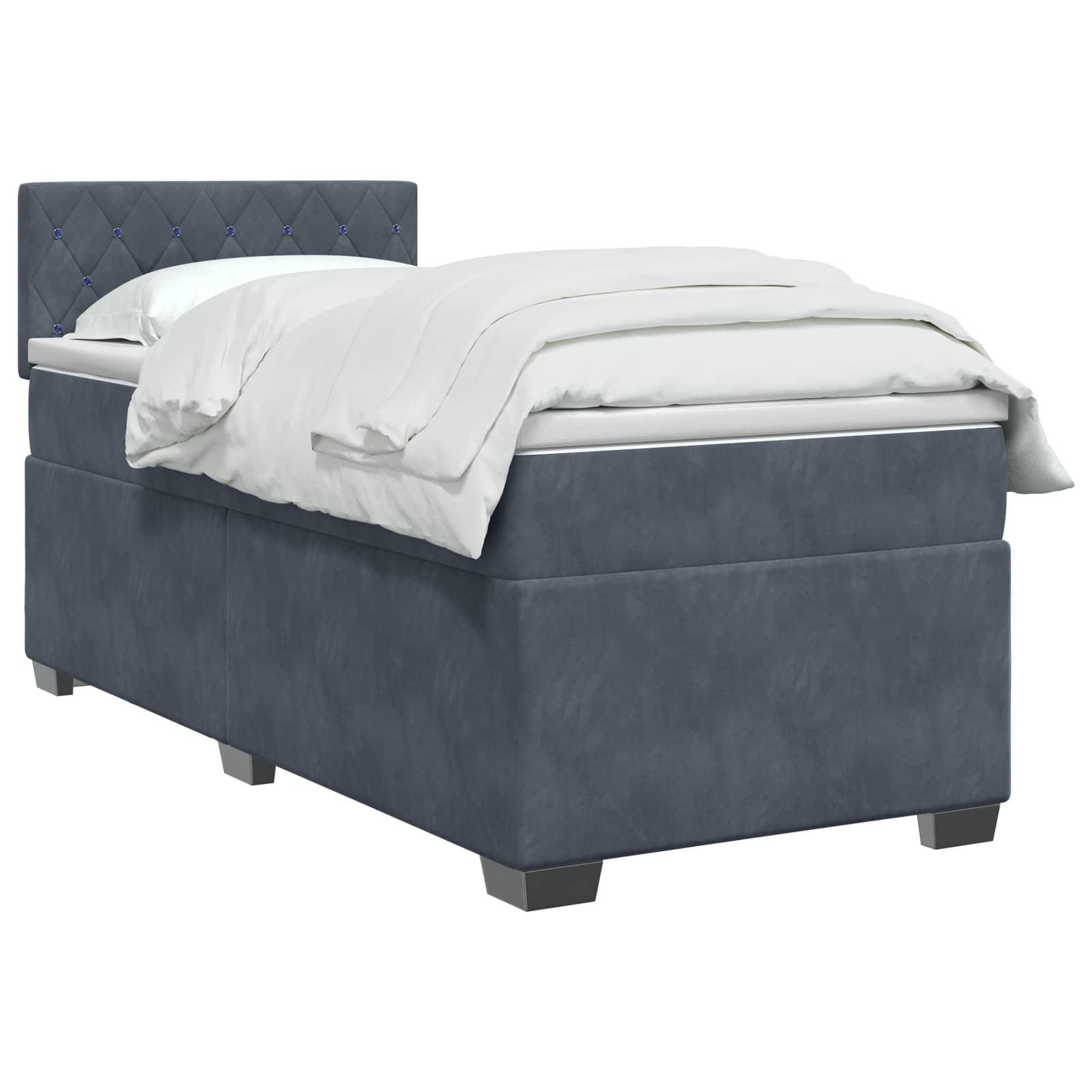 Lit de box spring avec matelas et LED Gris foncé 80 x 200 cm - XIOS