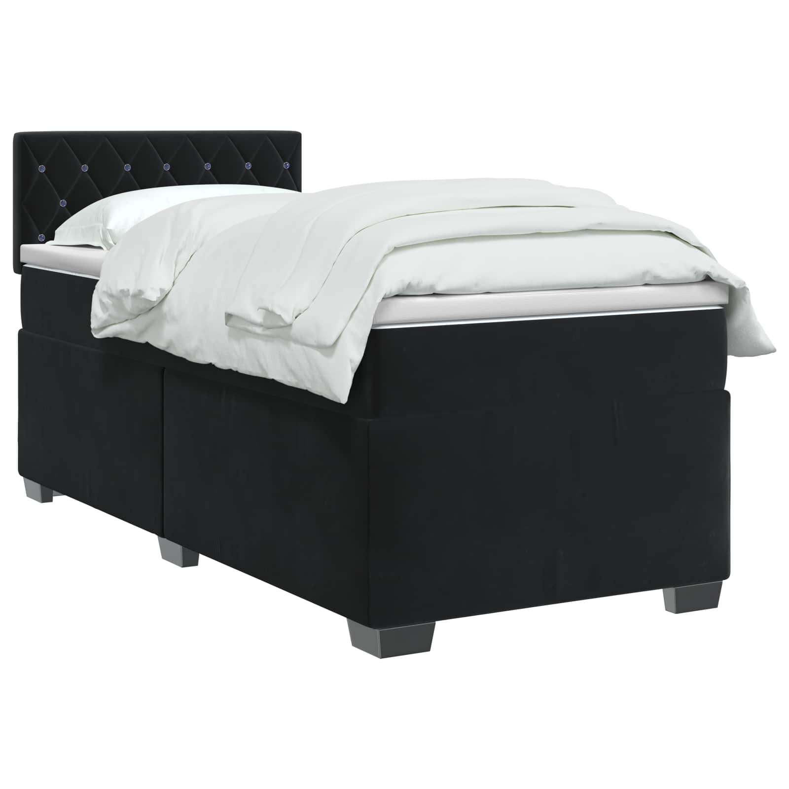 Lit de box spring avec matelas et LED Noir 80 x 200 cm Velours - XIOS