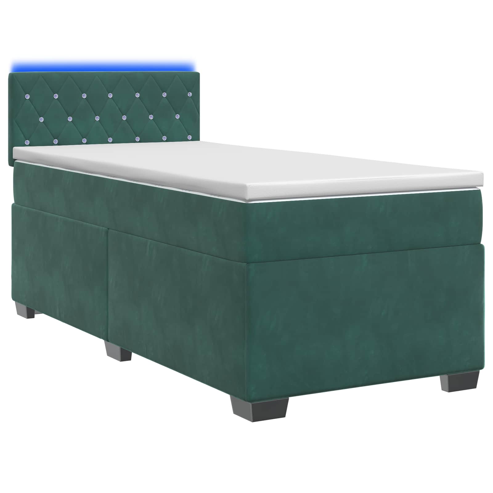 Lit de box spring avec matelas et LED Vert foncé 80 x 200 cm - XIOS