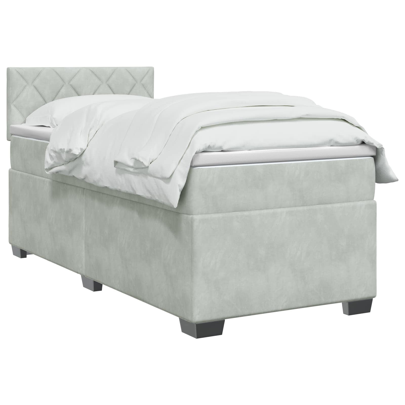 Lit de box spring avec matelas et LED Gris clair 80 x 200 cm - XIOS