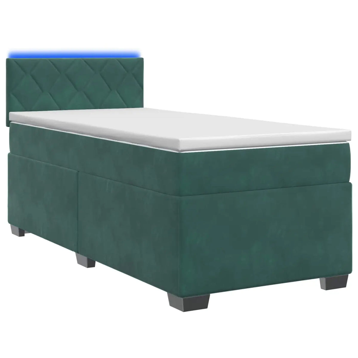 Lit de box spring avec matelas et LED Vert foncé 80 x 200 cm - XIOS