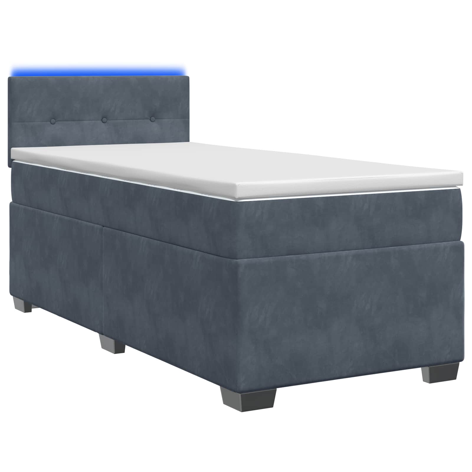 Lit de box spring avec matelas et LED Gris foncé 90 x 190 cm - XIOS