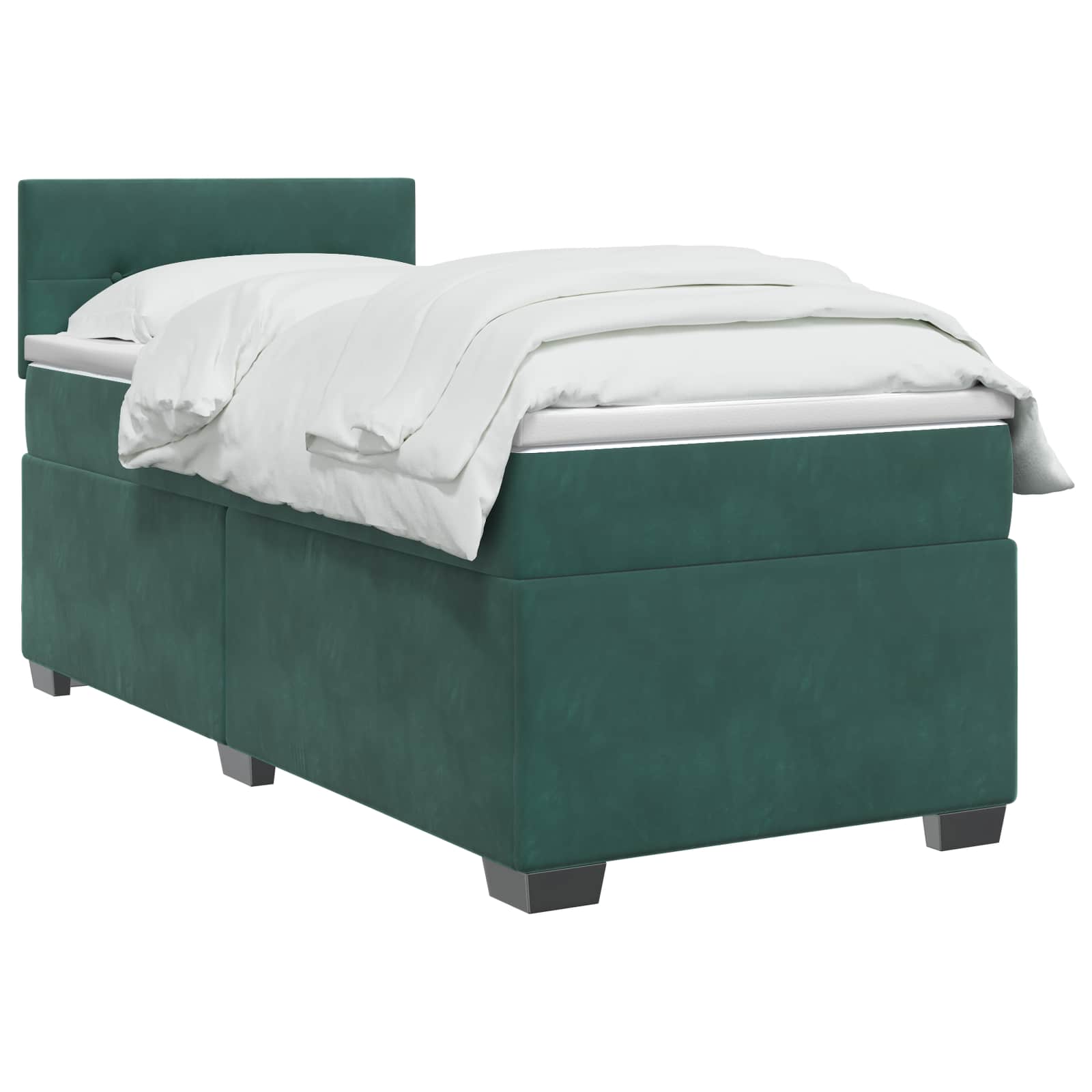 Lit de box spring avec matelas et LED Vert foncé 90 x 200 cm - XIOS