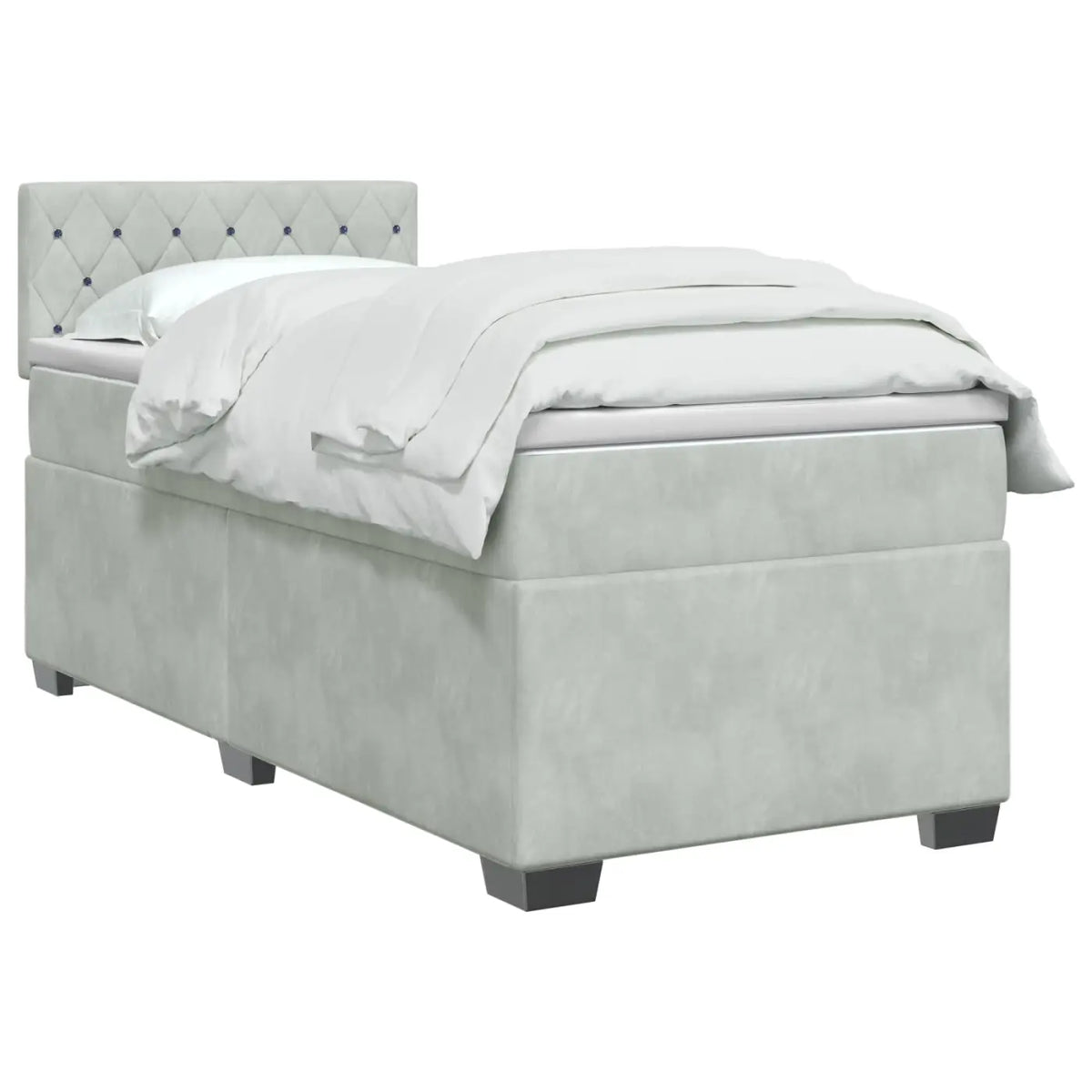 Lit de box spring avec matelas et LED Gris clair 100 x 200 cm - XIOS