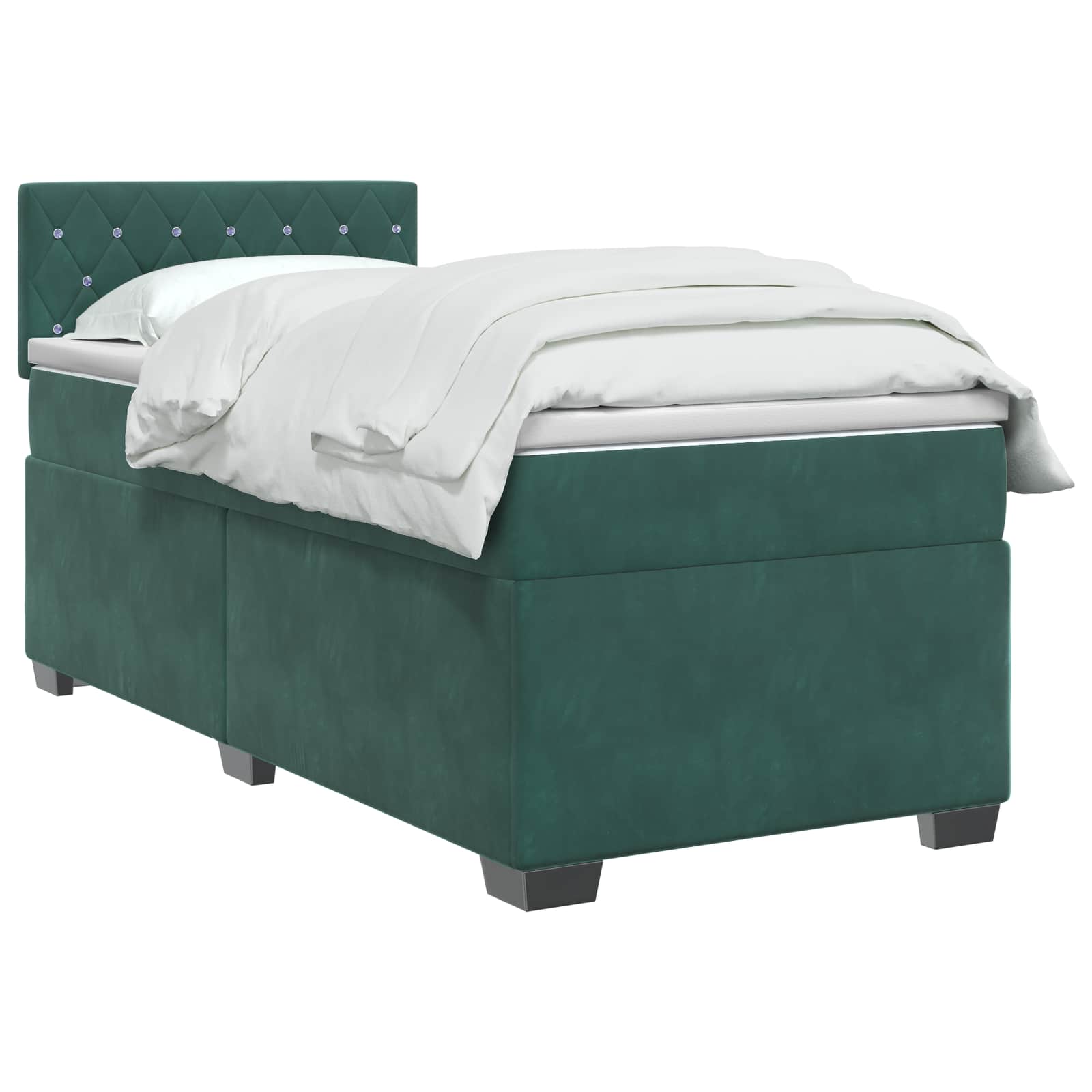 Lit de box spring avec matelas et LED Vert foncé 100 x 200 cm - XIOS