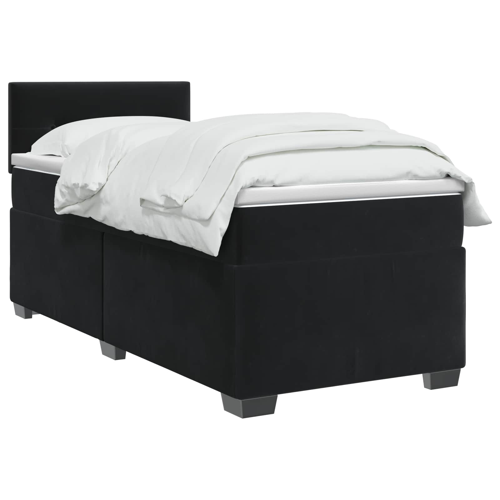 Lit de box spring avec matelas et LED Noir 100 x 200 cm Velours - XIOS