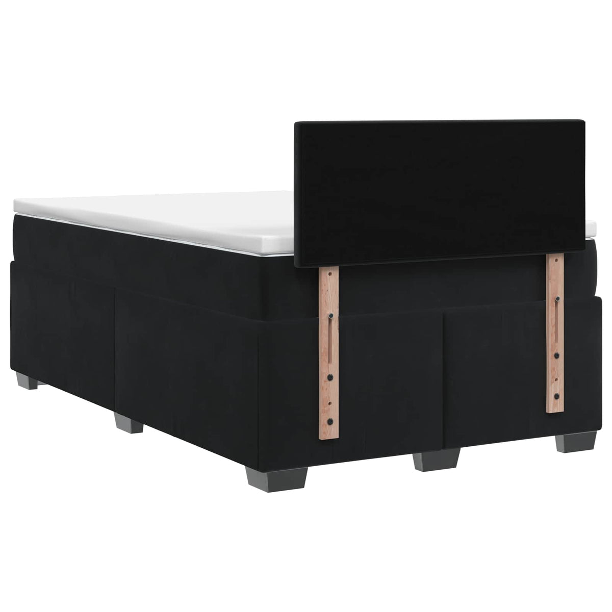 Lit de box spring avec matelas et LED Noir 120 x 190 cm Velours