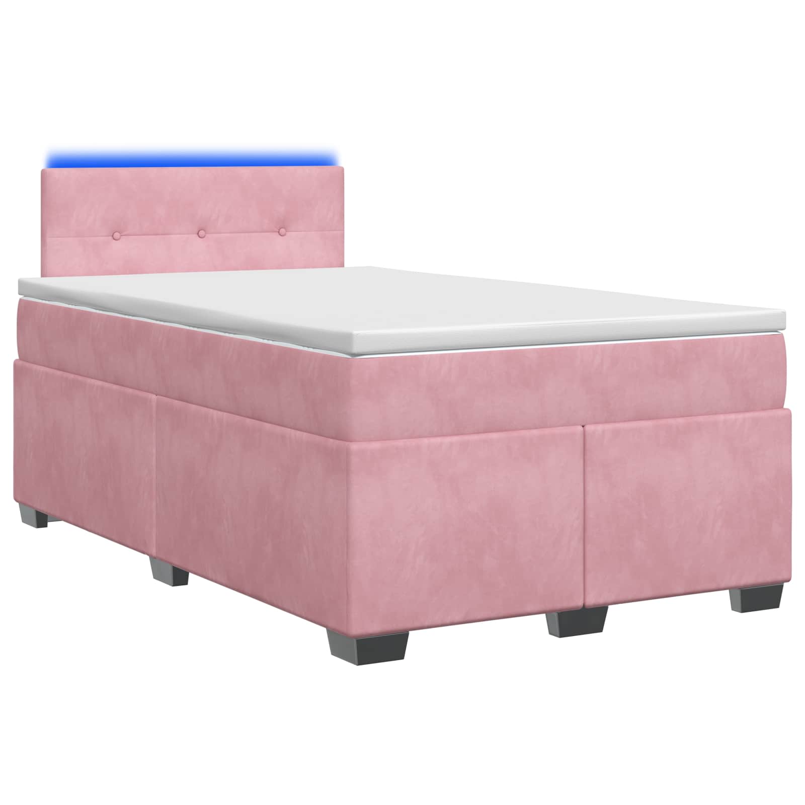 Lit de box spring avec matelas et LED Rose 120 x 190 cm Velours