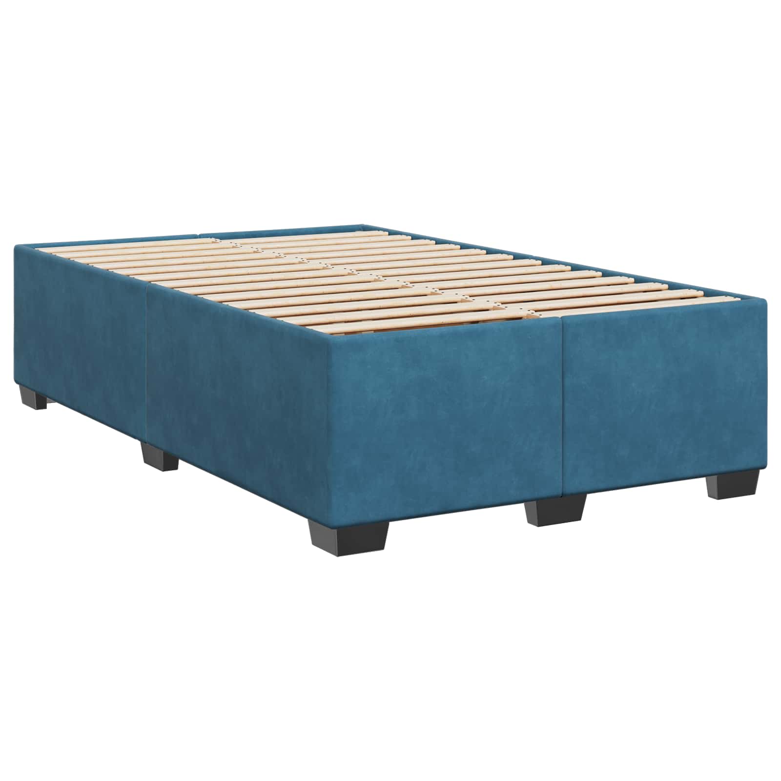 Lit de box spring avec matelas et LED Bleu 120 x 190 cm Velours