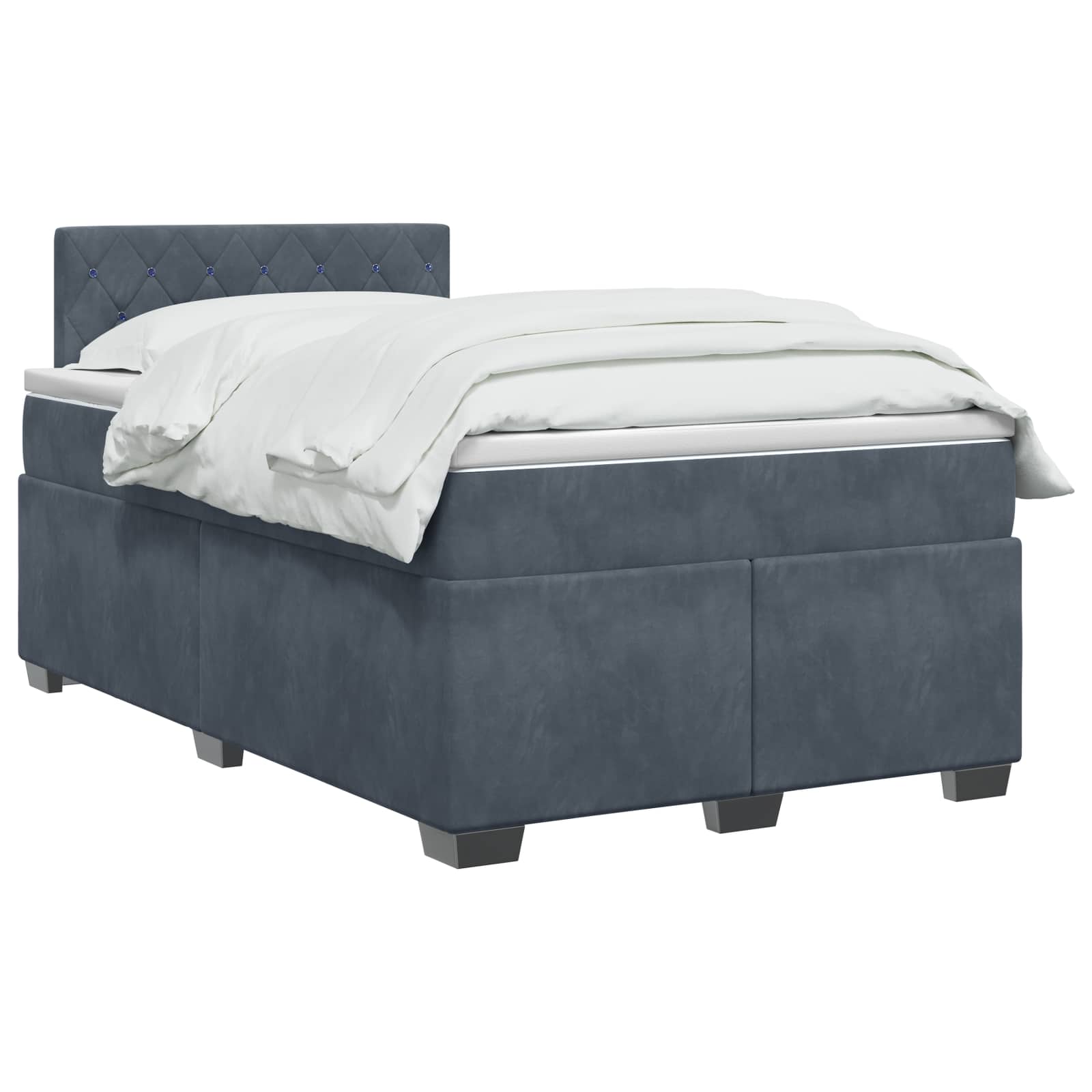 Lit de box spring avec matelas et LED Gris foncé 120 x 200 cm - XIOS