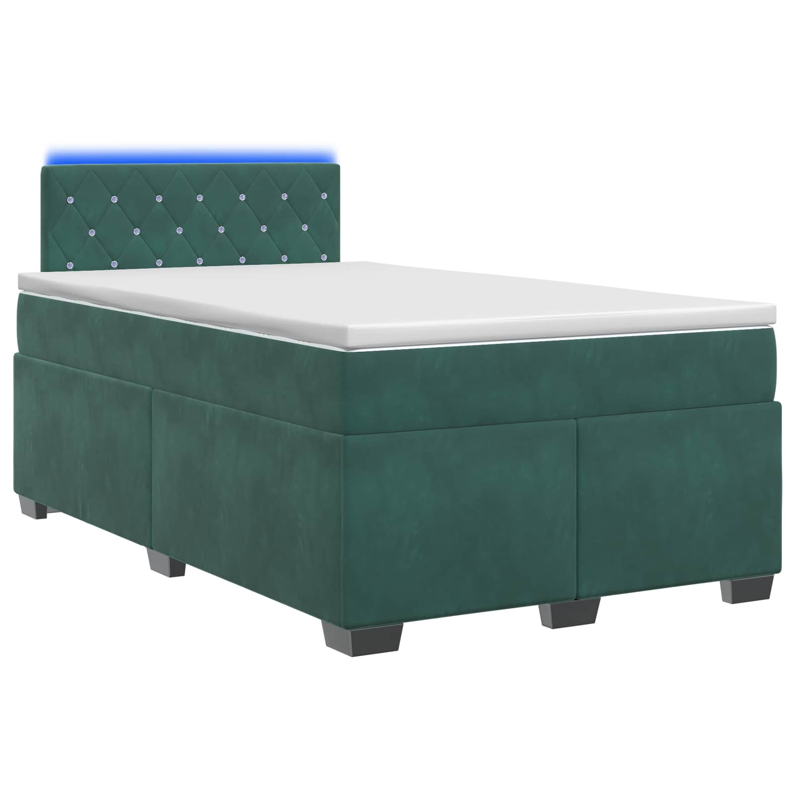 Lit de box spring avec matelas et LED Vert foncé 120 x 200 cm - XIOS