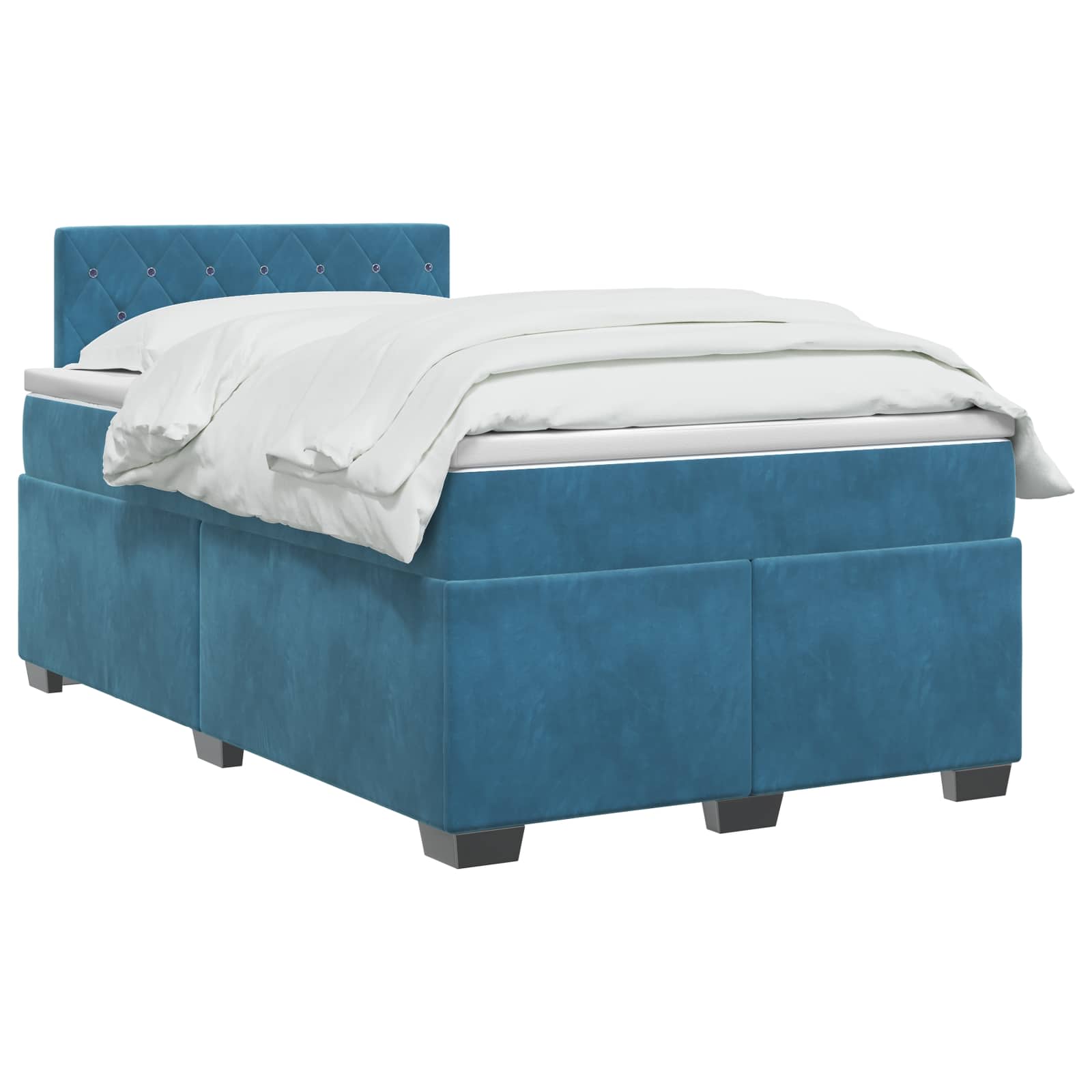 Lit de box spring avec matelas et LED Bleu 120 x 200 cm Velours - XIOS