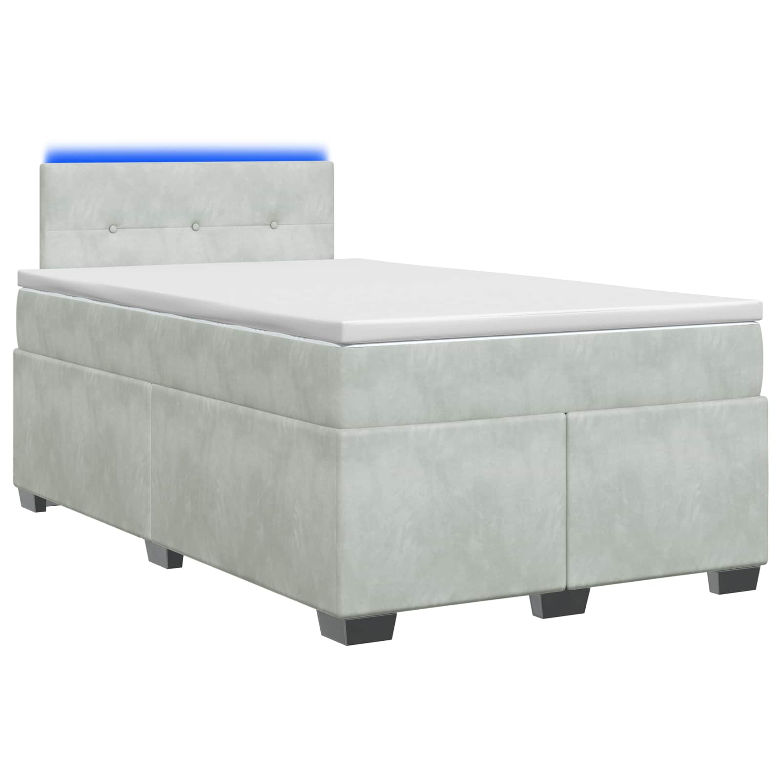 Lit de box spring avec matelas et LED Gris clair 120 x 200 cm - XIOS