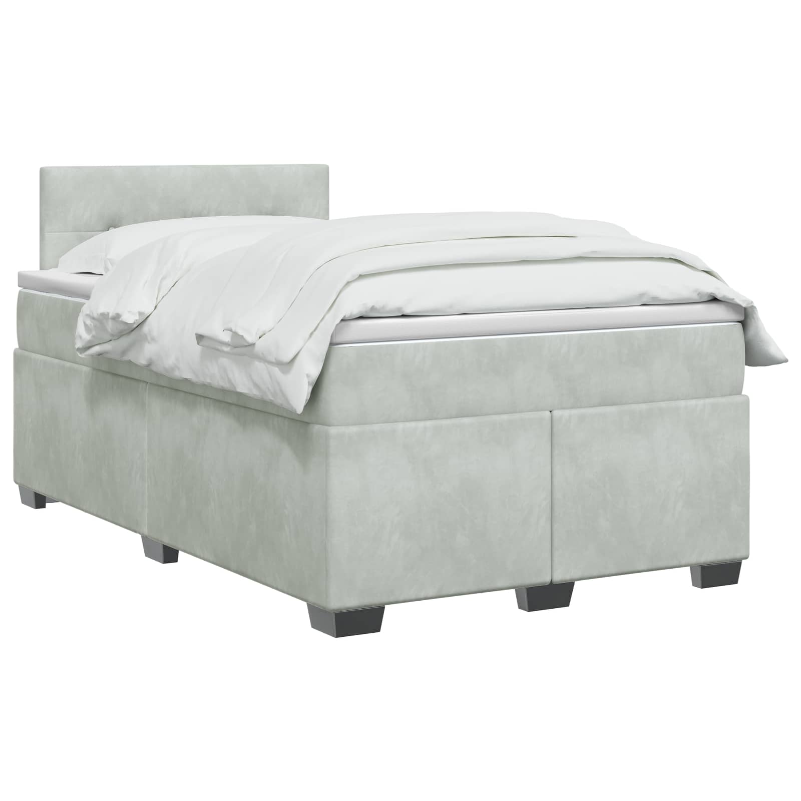 Lit de box spring avec matelas et LED Gris clair 120 x 200 cm - XIOS