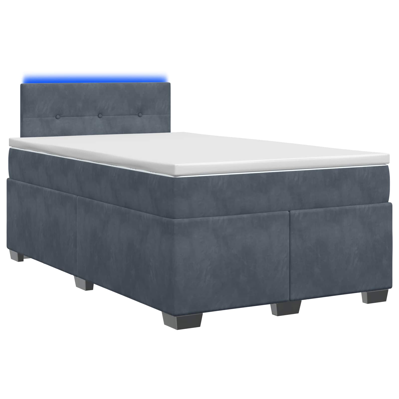 Lit de box spring avec matelas et LED Gris foncé 120 x 200 cm - XIOS