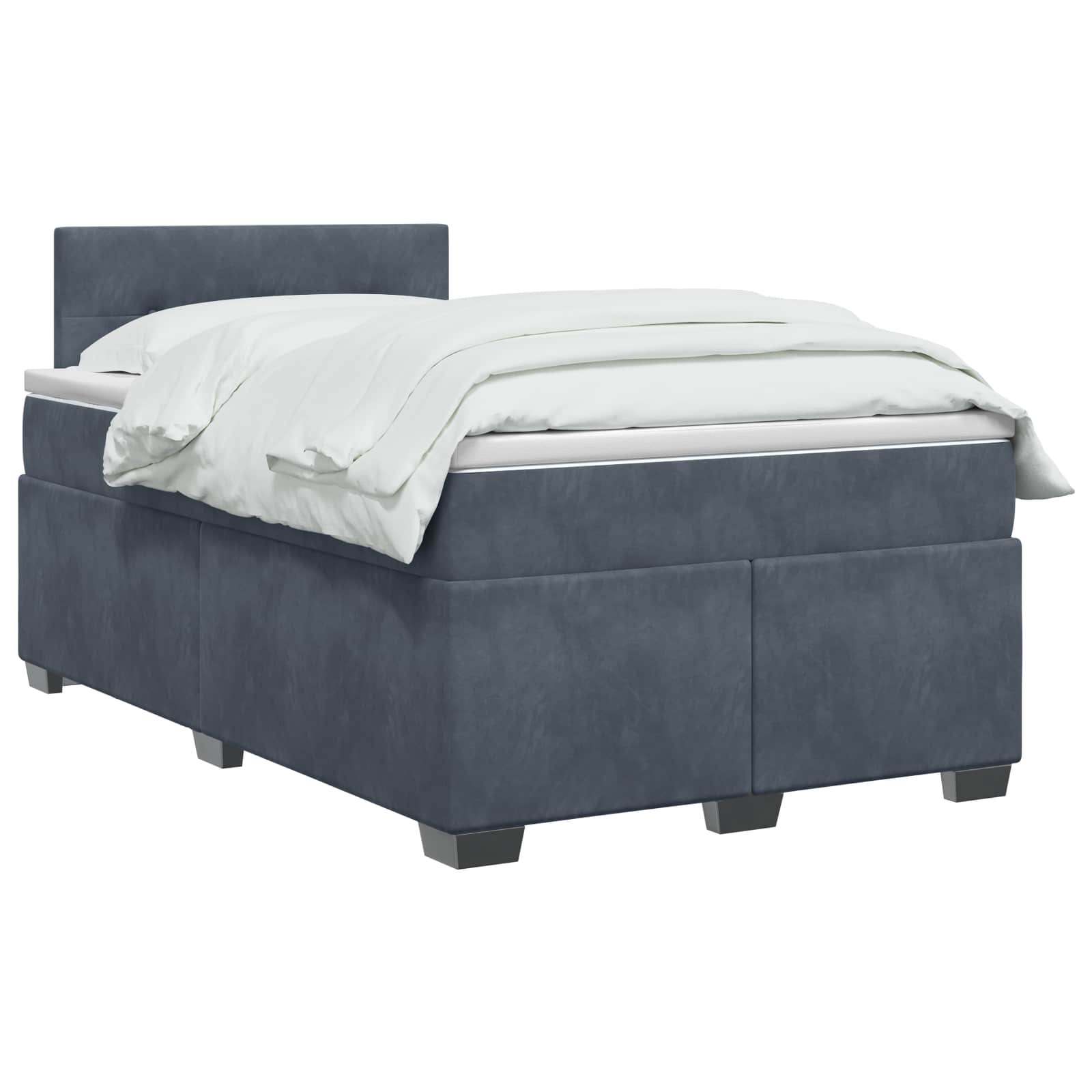 Lit de box spring avec matelas et LED Gris foncé 120 x 200 cm - XIOS
