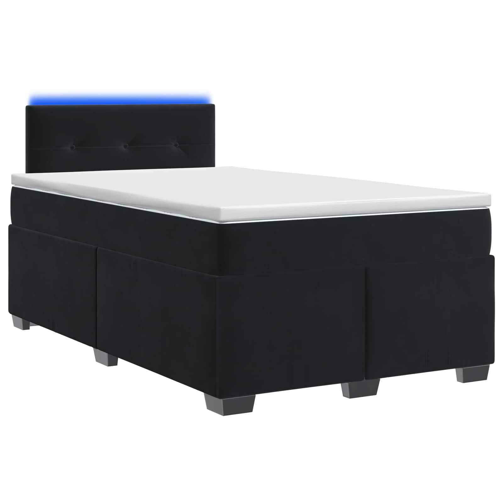 Lit de box spring avec matelas et LED Noir 120 x 200 cm Velours - XIOS