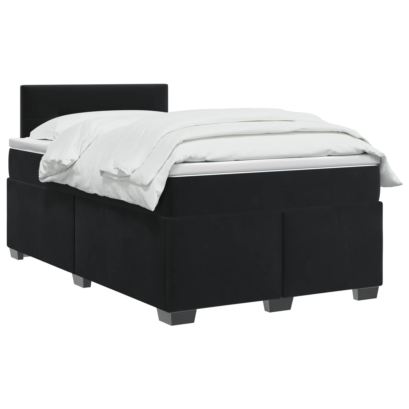 Lit de box spring avec matelas et LED Noir 120 x 200 cm Velours - XIOS