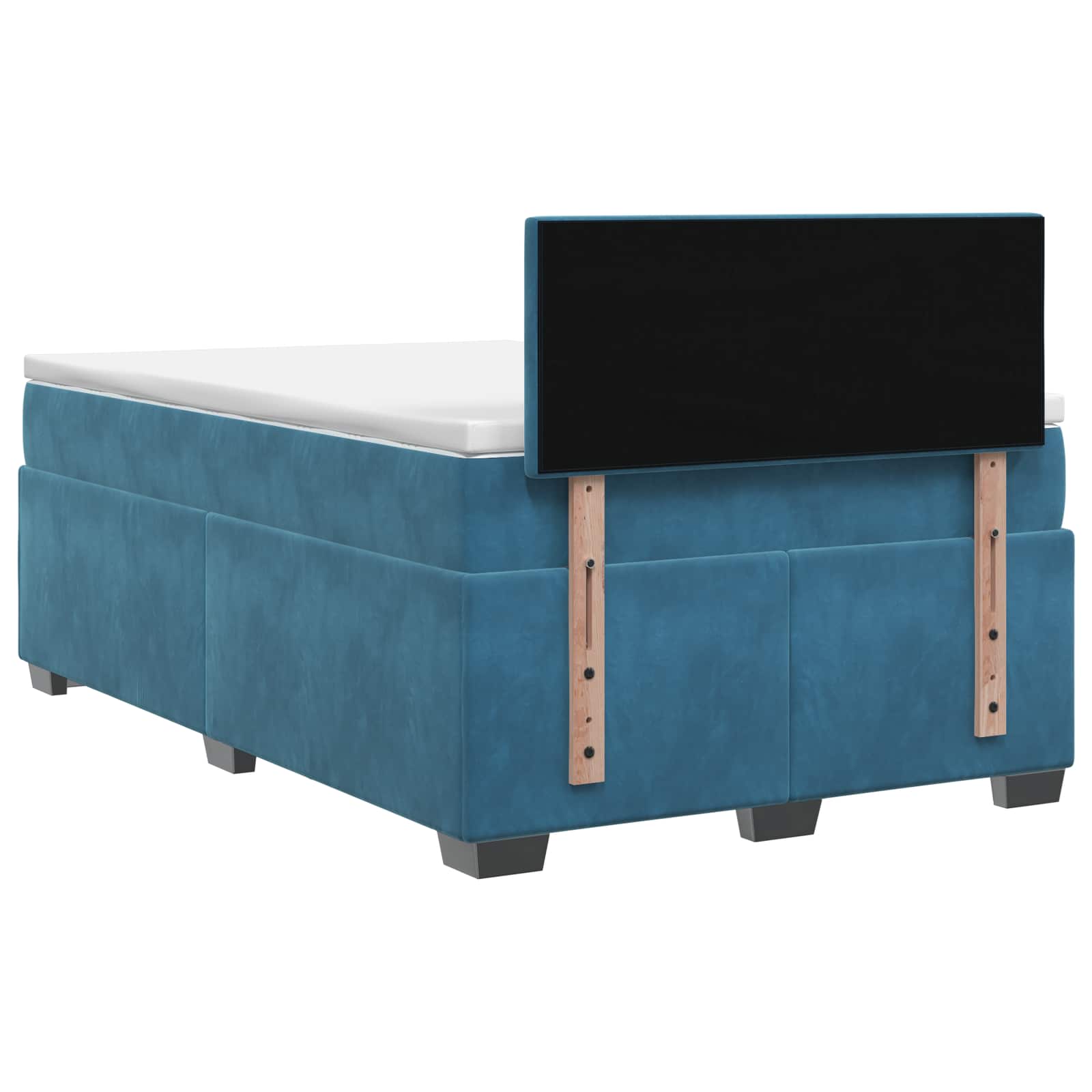 Lit de box spring avec matelas et LED Bleu 120 x 200 cm Velours