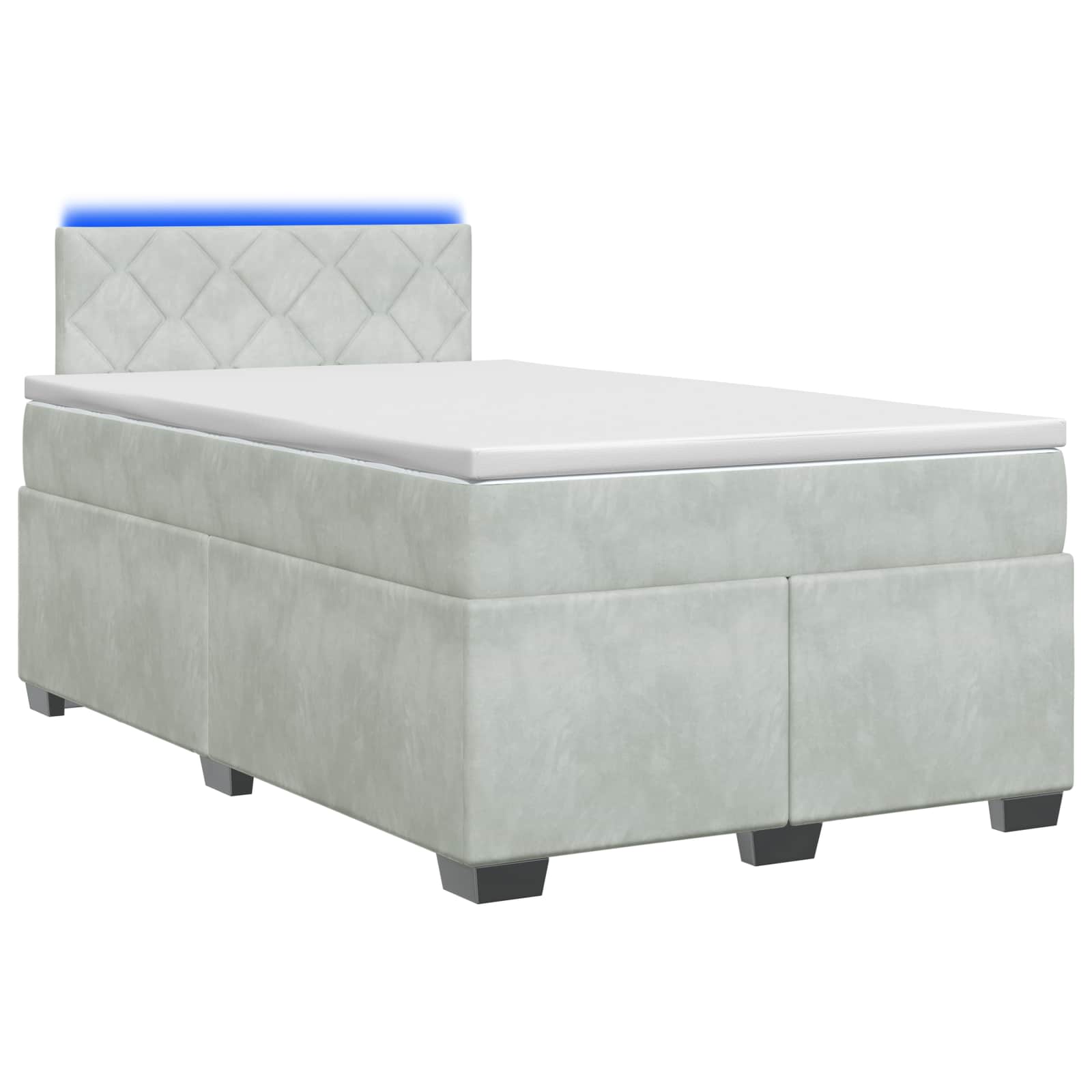Lit de box spring avec matelas et LED Gris clair 120 x 200 cm - XIOS