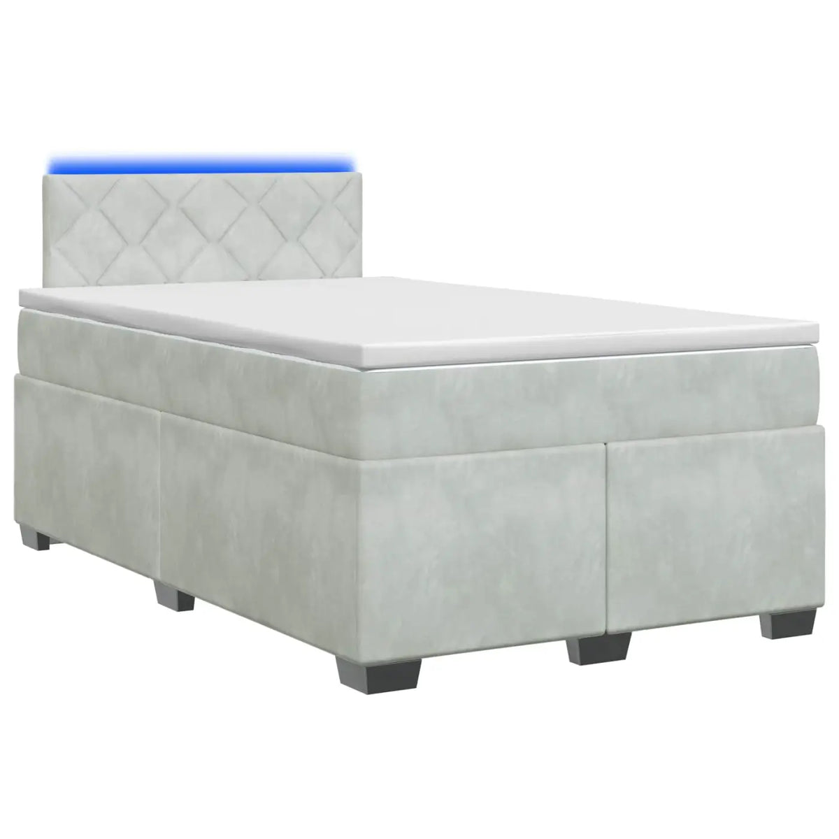 Lit de box spring avec matelas et LED Gris clair 120 x 200 cm - XIOS