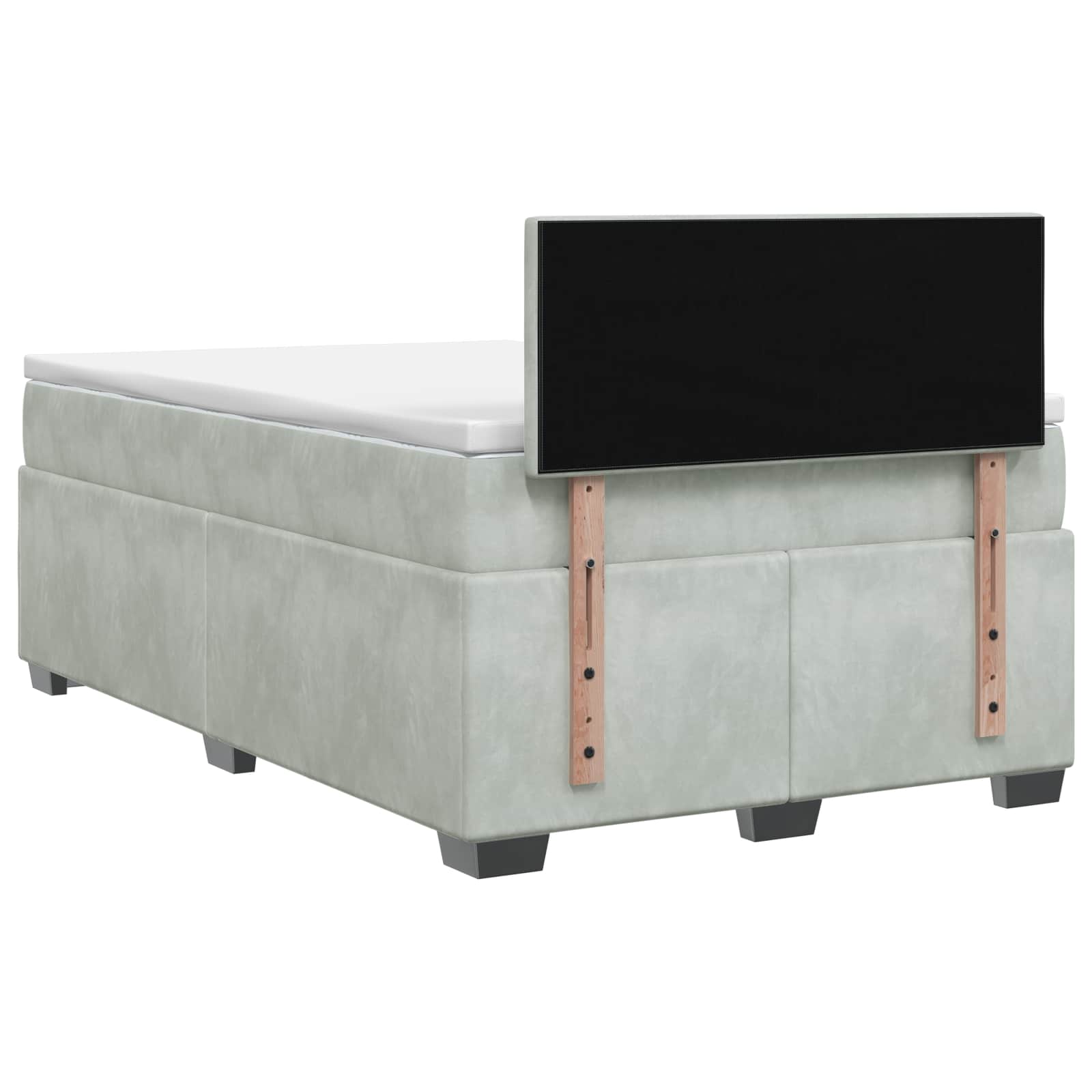 Lit de box spring avec matelas et LED Gris clair 120 x 200 cm - XIOS
