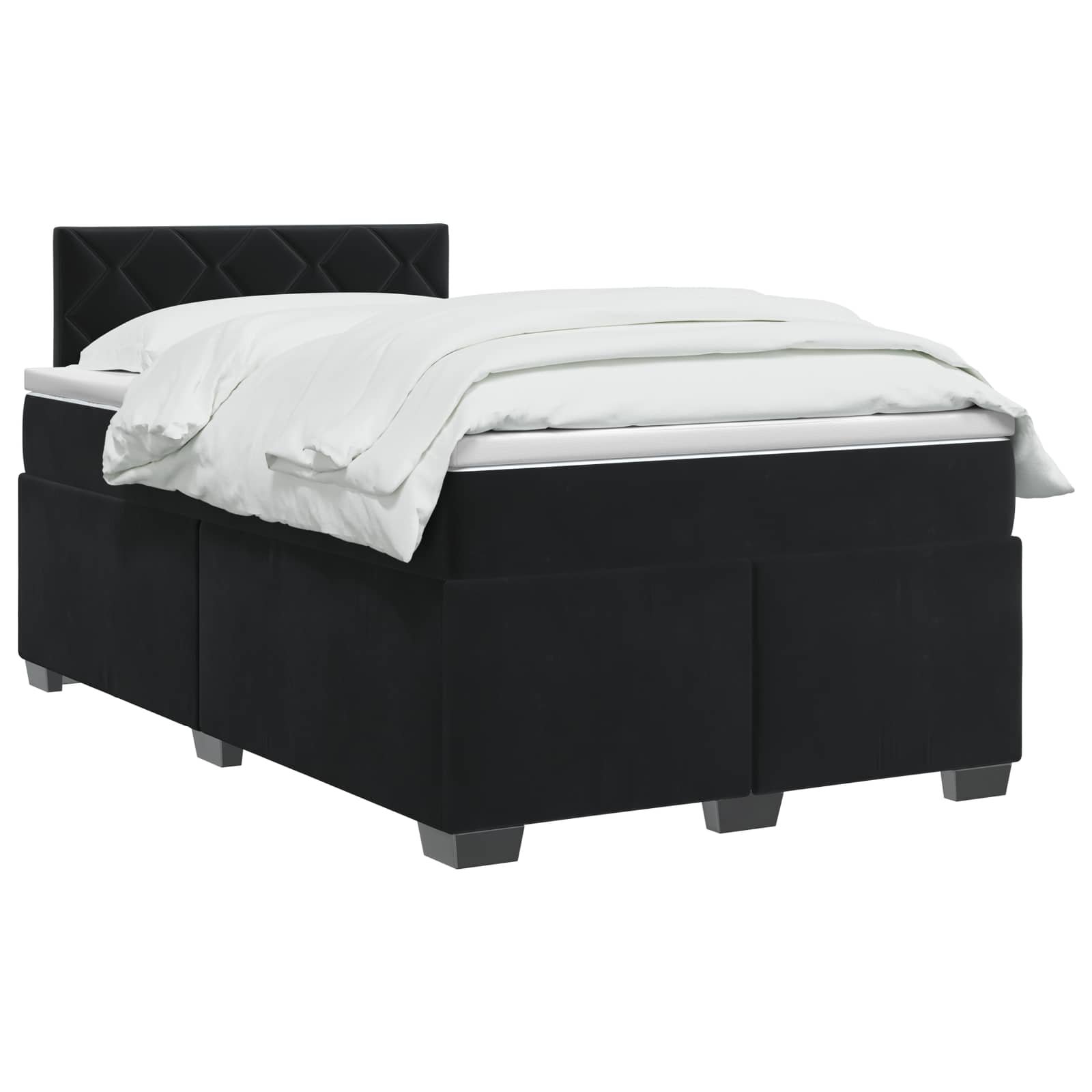 Lit de box spring avec matelas et LED Noir 120 x 200 cm Velours - XIOS