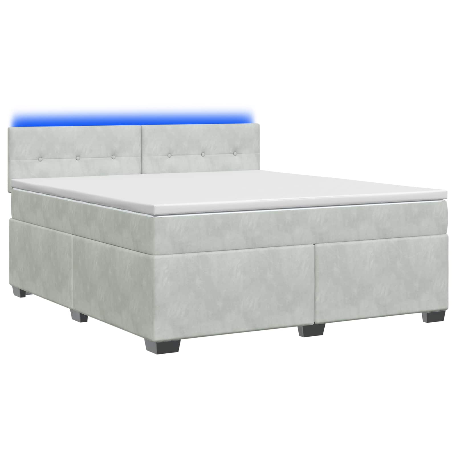 Lit de box spring avec matelas et LED Gris clair 140 x 190 cm - XIOS