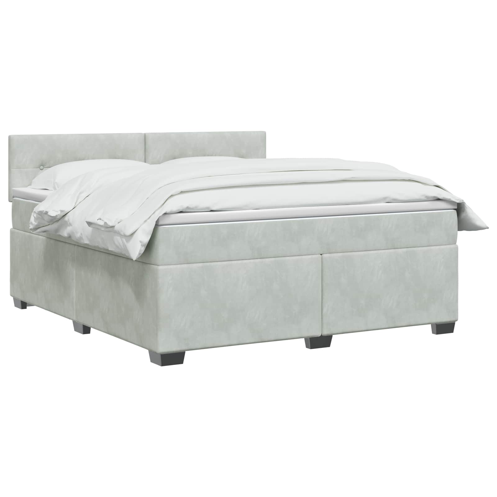 Lit de box spring avec matelas et LED Gris clair 140 x 190 cm - XIOS