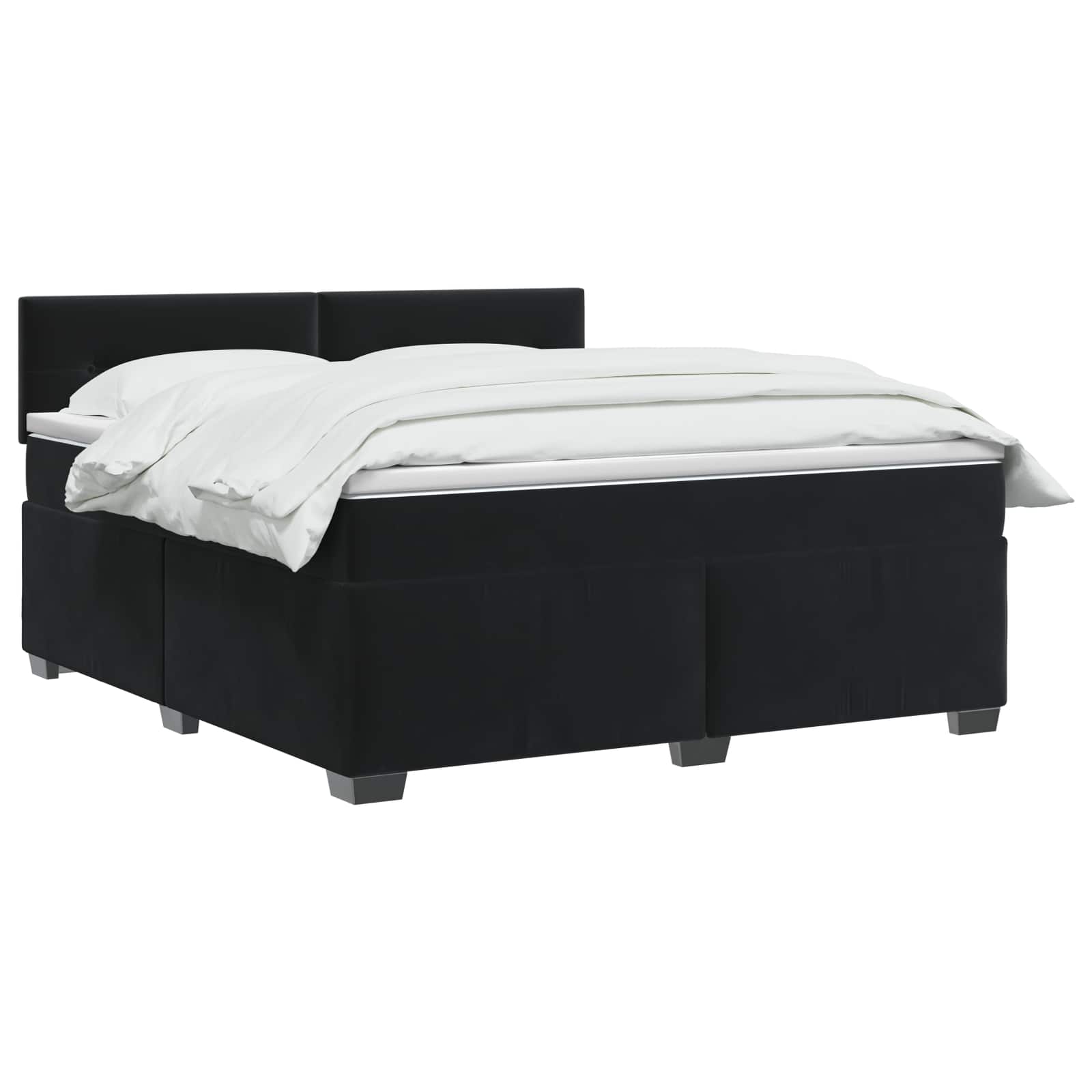 Lit de box spring avec matelas et LED Noir 140 x 190 cm Velours - XIOS