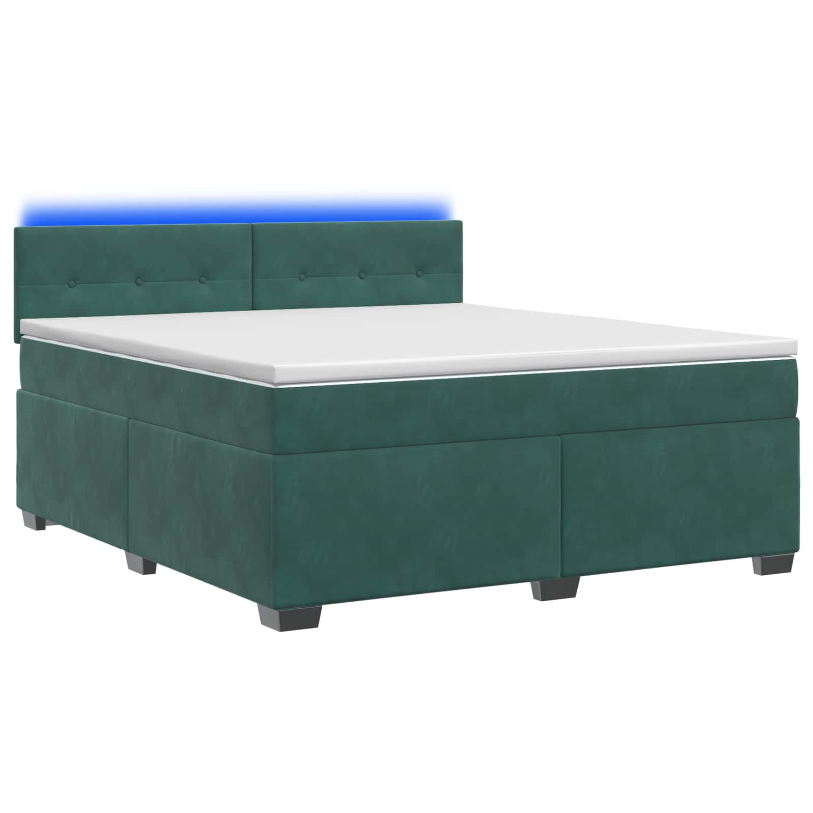 Lit de box spring avec matelas et LED Vert foncé 140 x 190 cm - XIOS