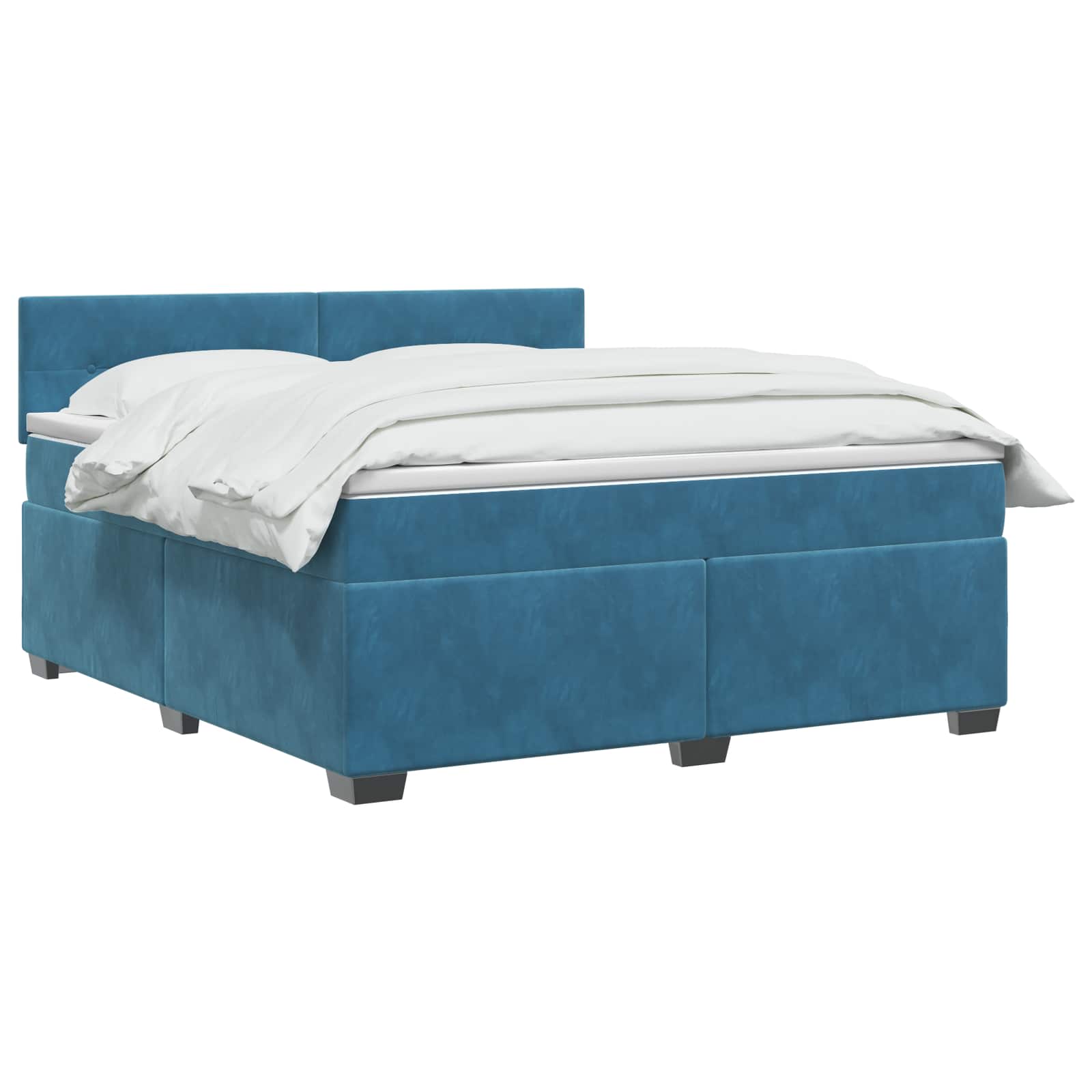 Lit de box spring avec matelas et LED Bleu 140 x 190 cm Velours - XIOS