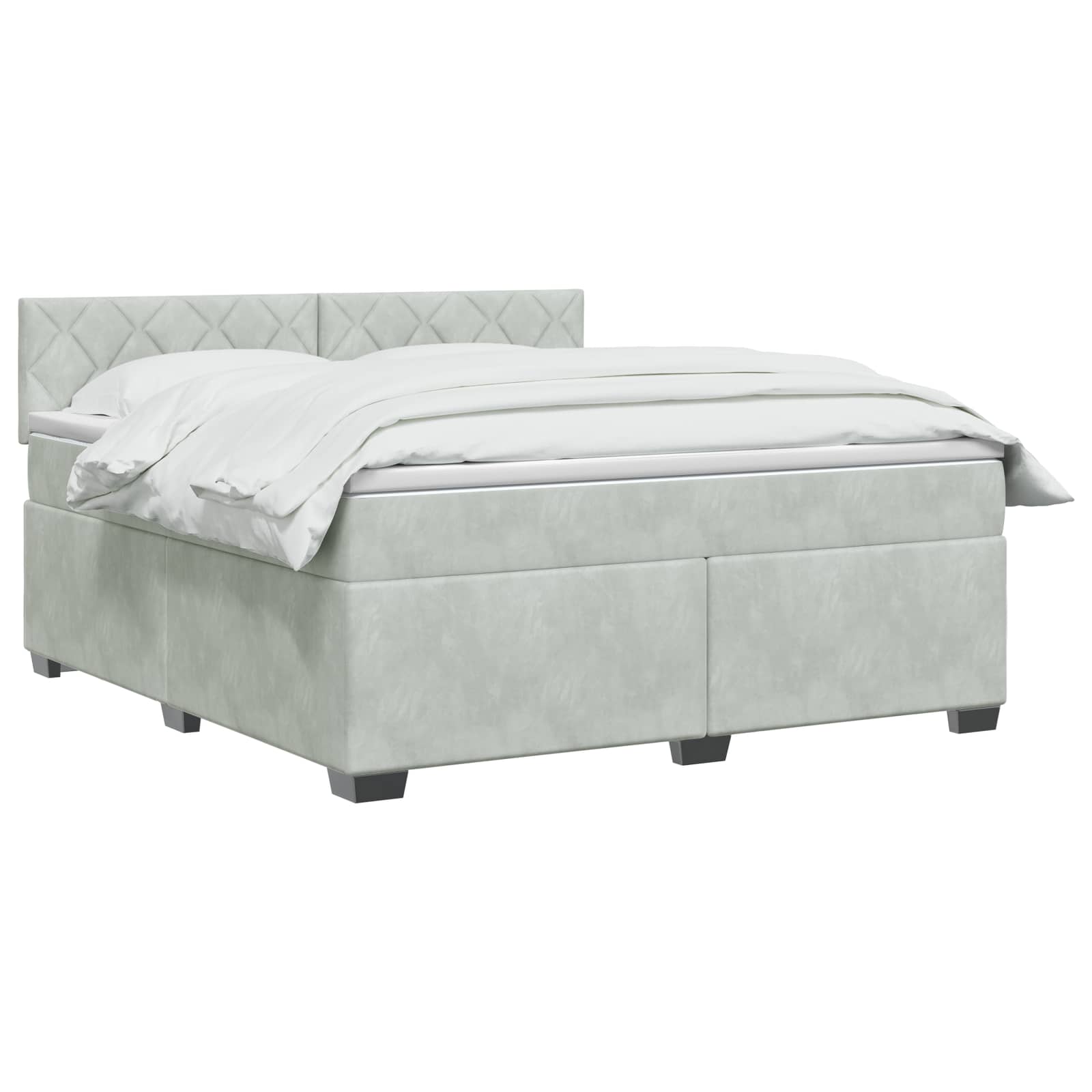 Lit de box spring avec matelas et LED Gris clair 140 x 190 cm - XIOS