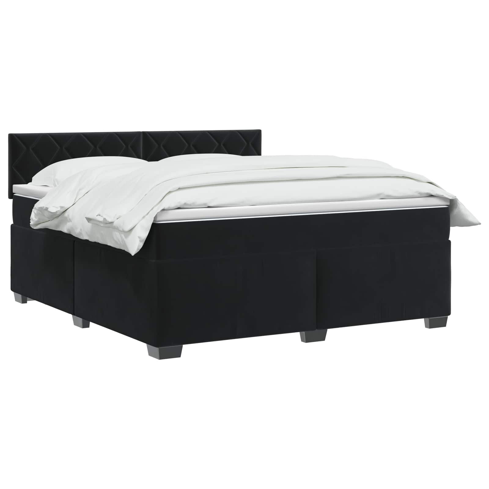 Lit de box spring avec matelas et LED Noir 140 x 190 cm Velours - XIOS
