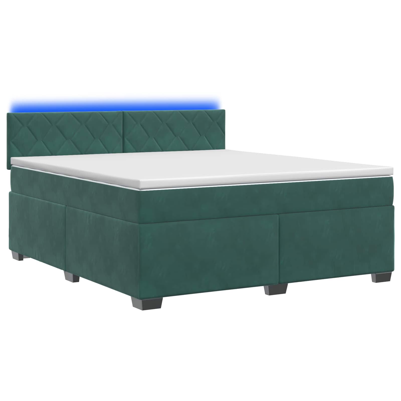 Lit de box spring avec matelas et LED Vert foncé 140 x 190 cm - XIOS