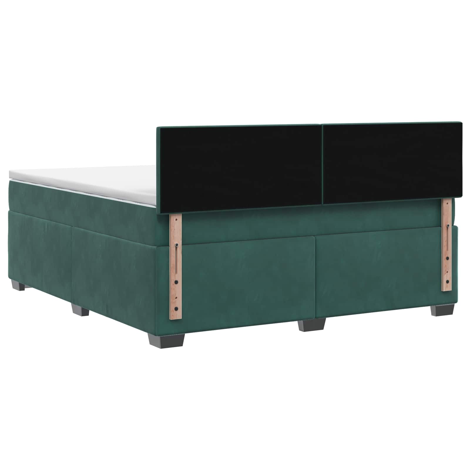 Lit de box spring avec matelas et LED Vert foncé 140 x 190 cm
