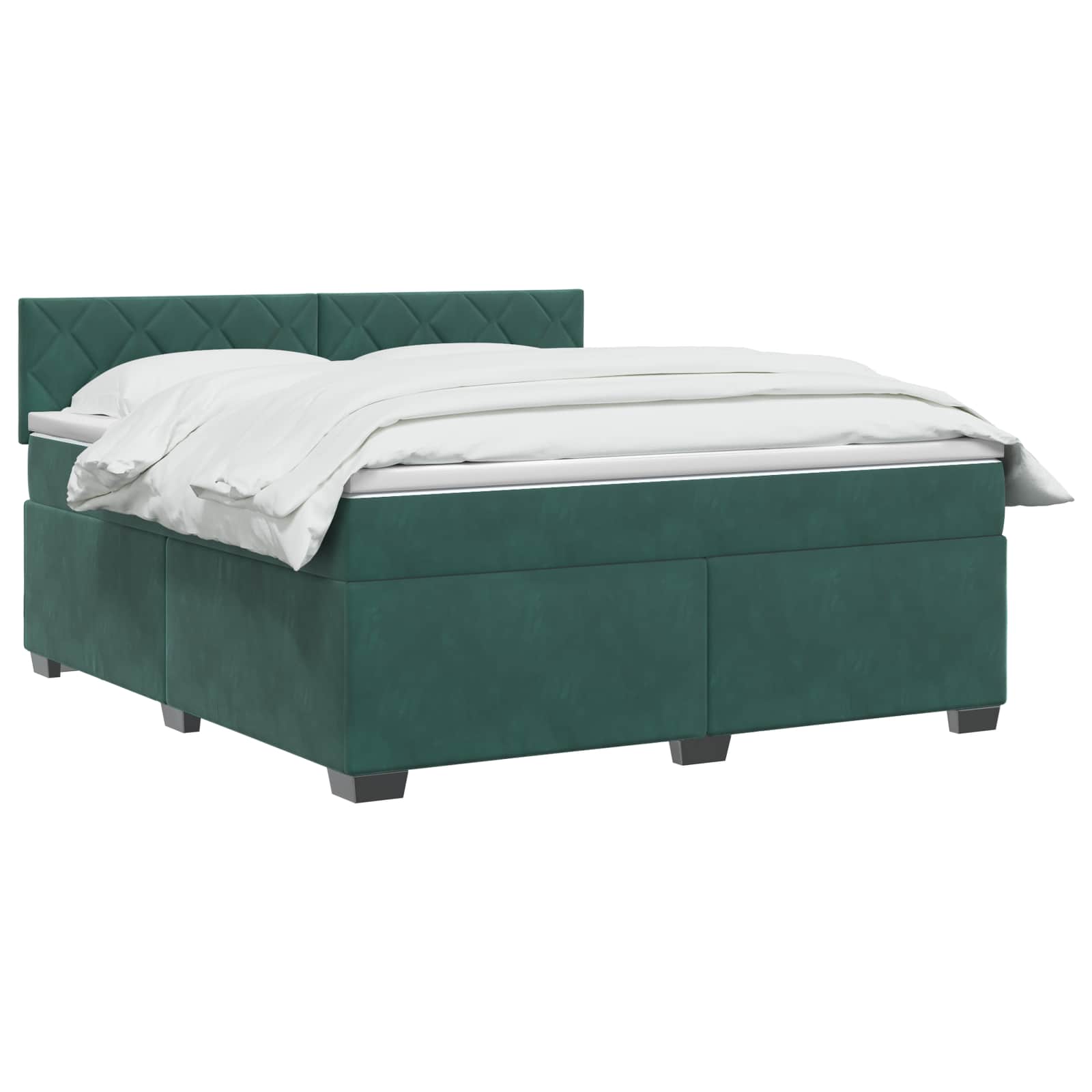 Lit de box spring avec matelas et LED Vert foncé 140 x 190 cm - XIOS