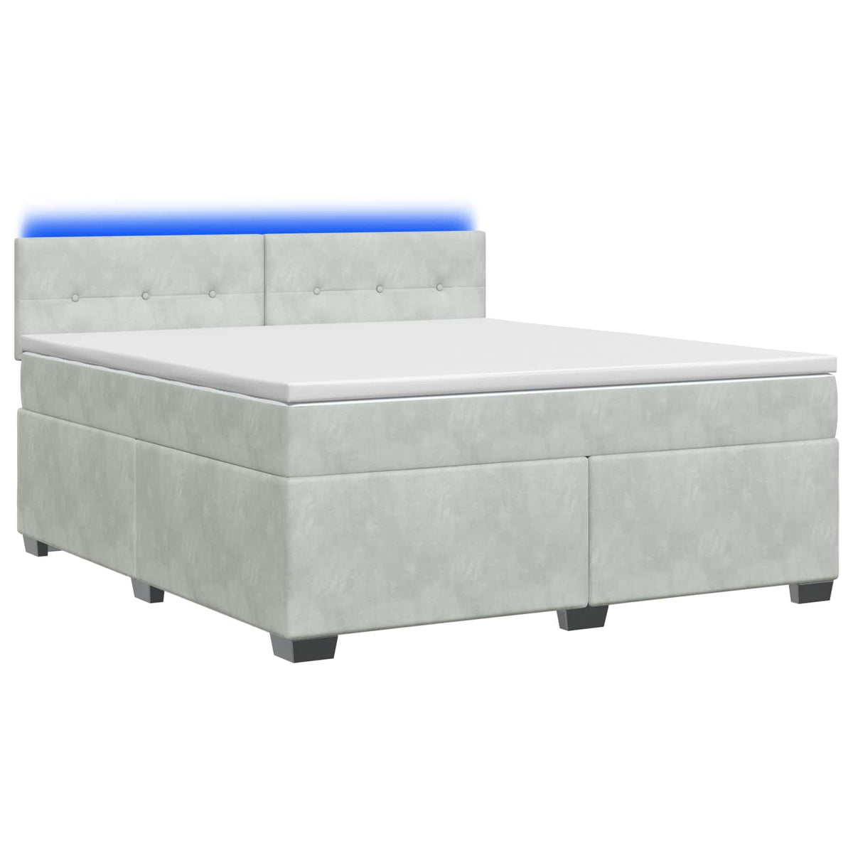 Lit de box spring avec matelas et LED Gris clair 160 x 200 cm